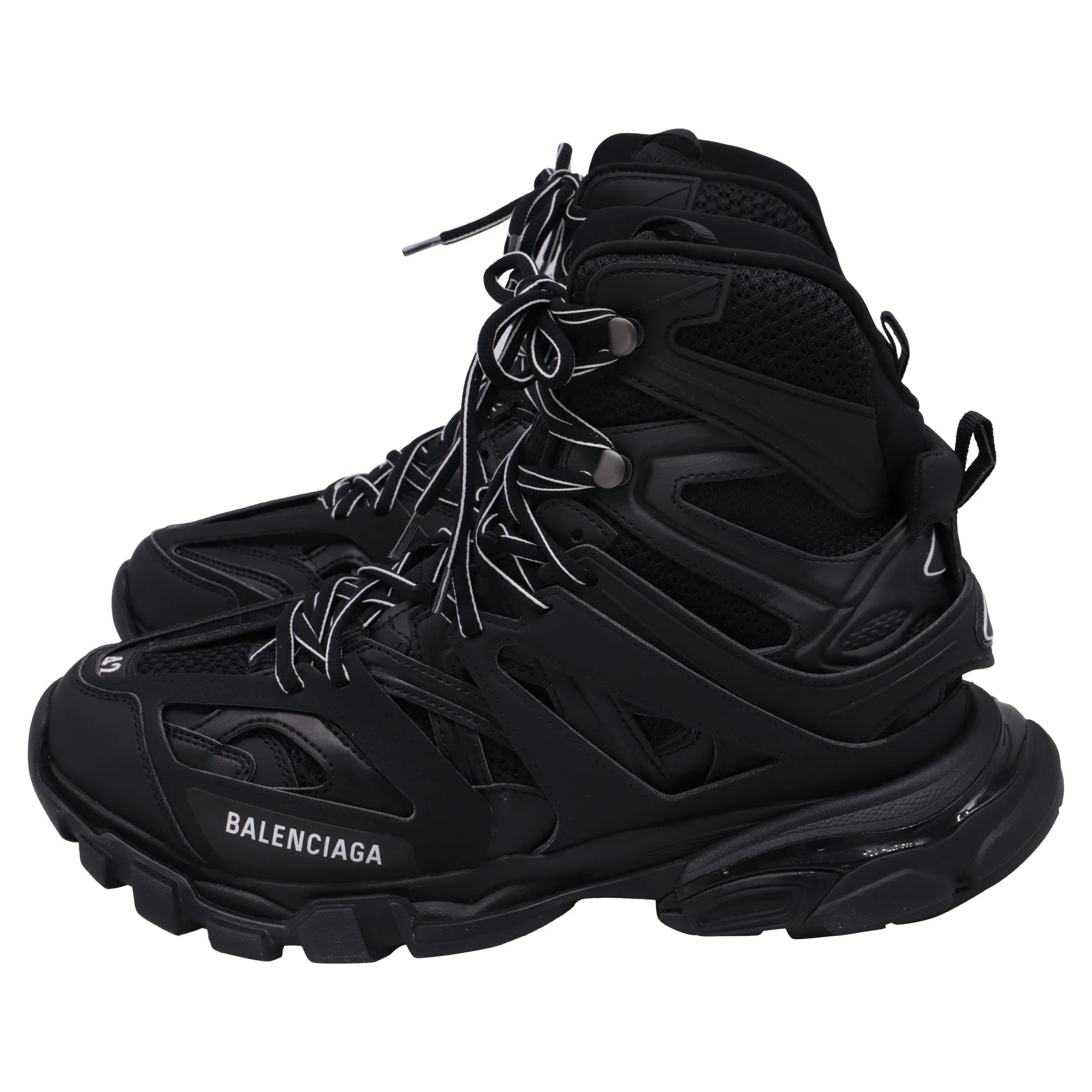 Men's Balenciaga Track Hike Sneakers in Black Polyurethane - Image 4