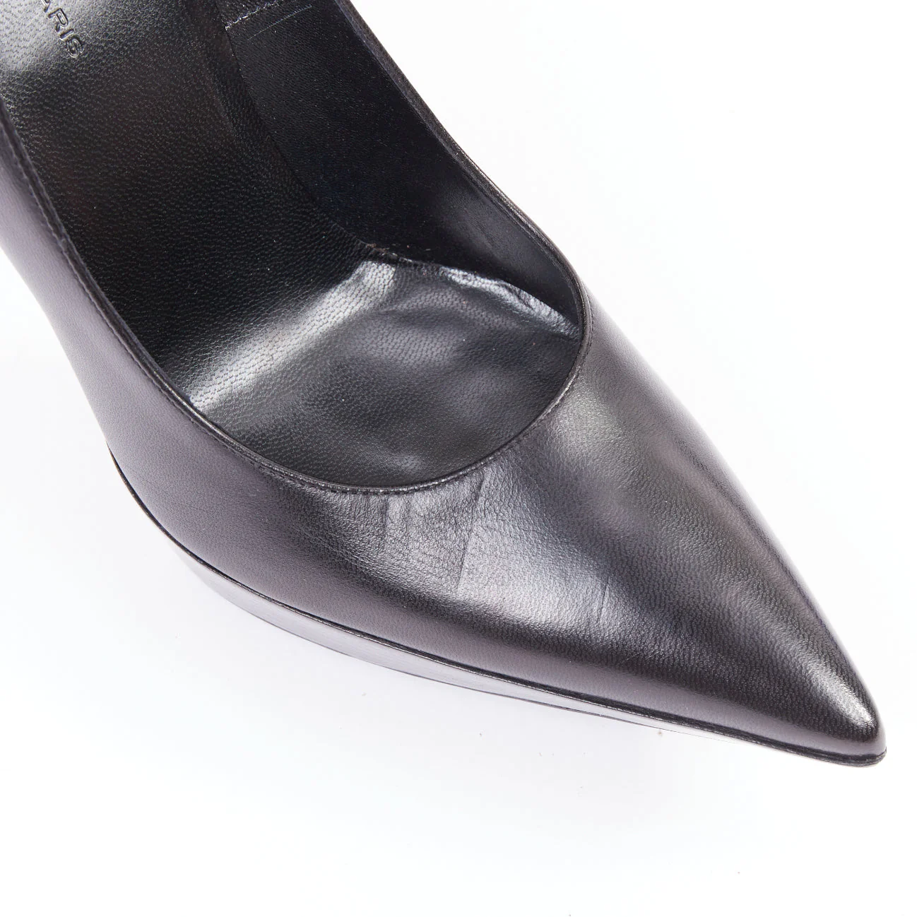 Women's BALENCIAGA Chevreau Brilliant black calf leather sculpted platform pumps EU37 - Image 7