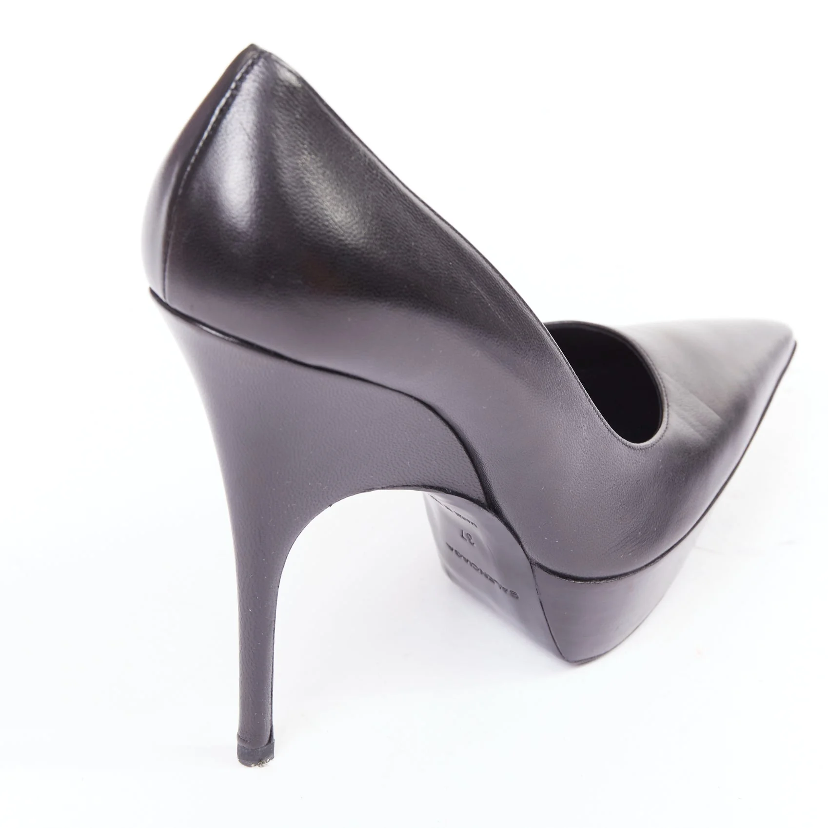 Women's BALENCIAGA Chevreau Brilliant black calf leather sculpted platform pumps EU37 - Image 8