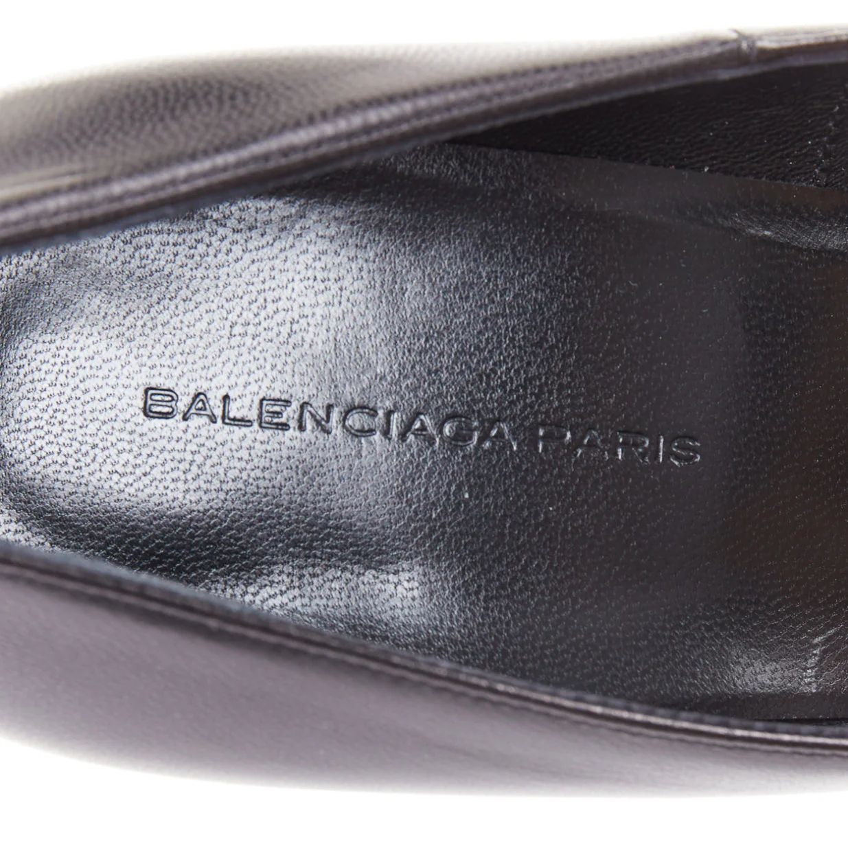 Women's BALENCIAGA Chevreau Brilliant black calf leather sculpted platform pumps EU37 - Image 9