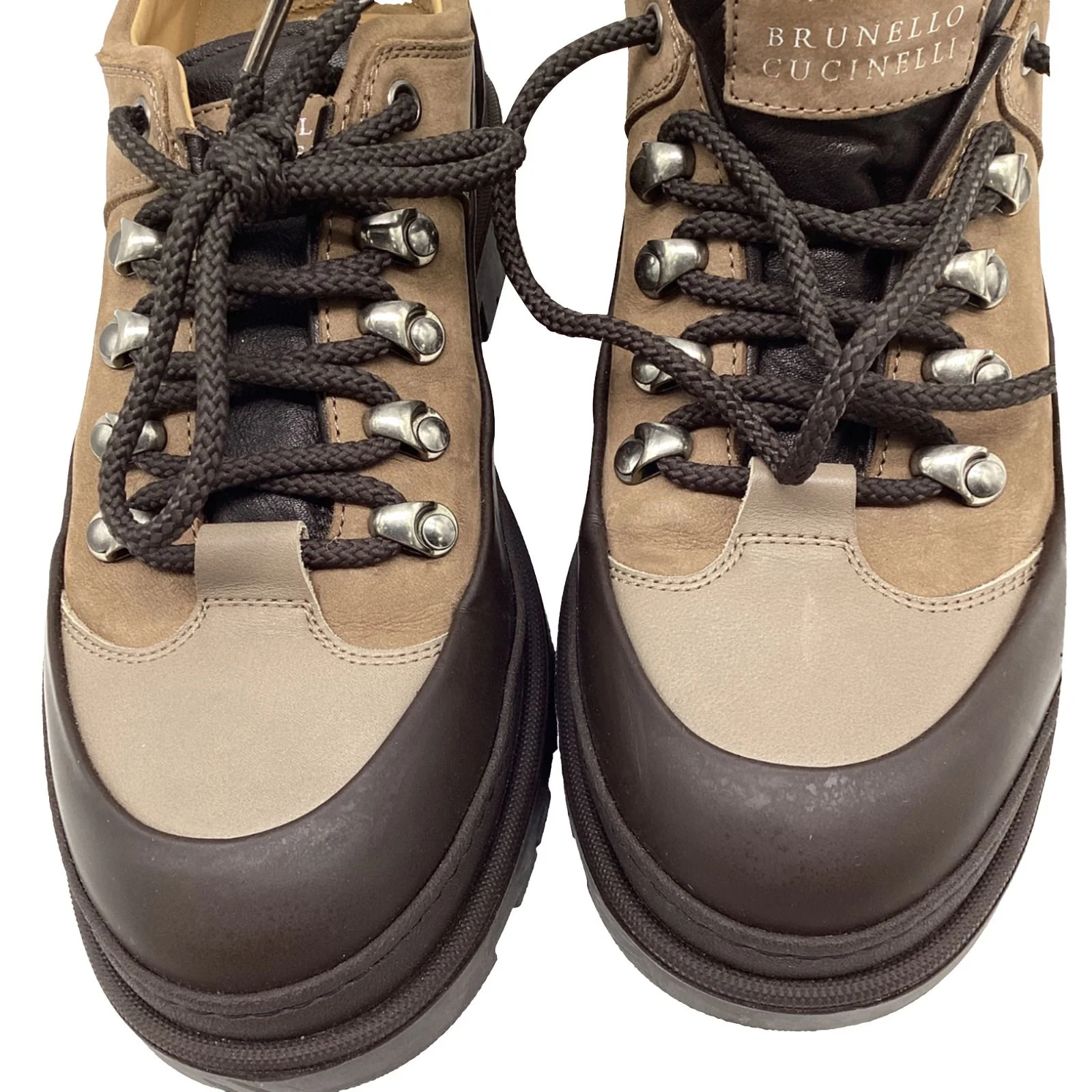 Men's Brunello Cucinelli Lace-Up Hiking Boots in Brown Suede - Image 8