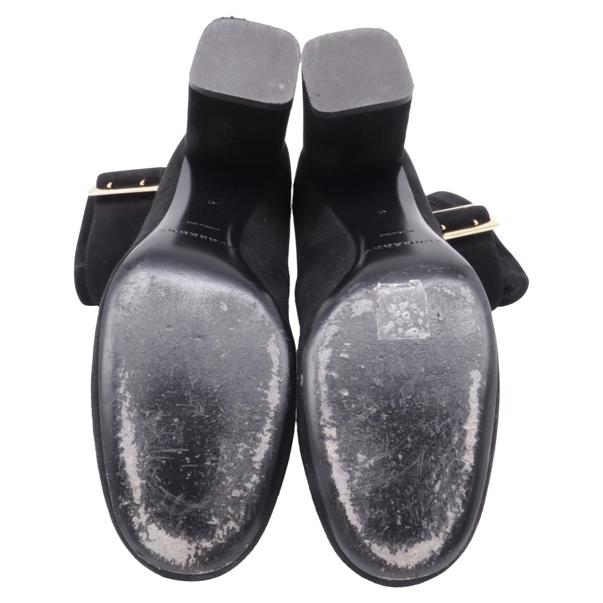 Women's Burberry Britannia Buckled Ankle Boots in Black Suede - Image 8