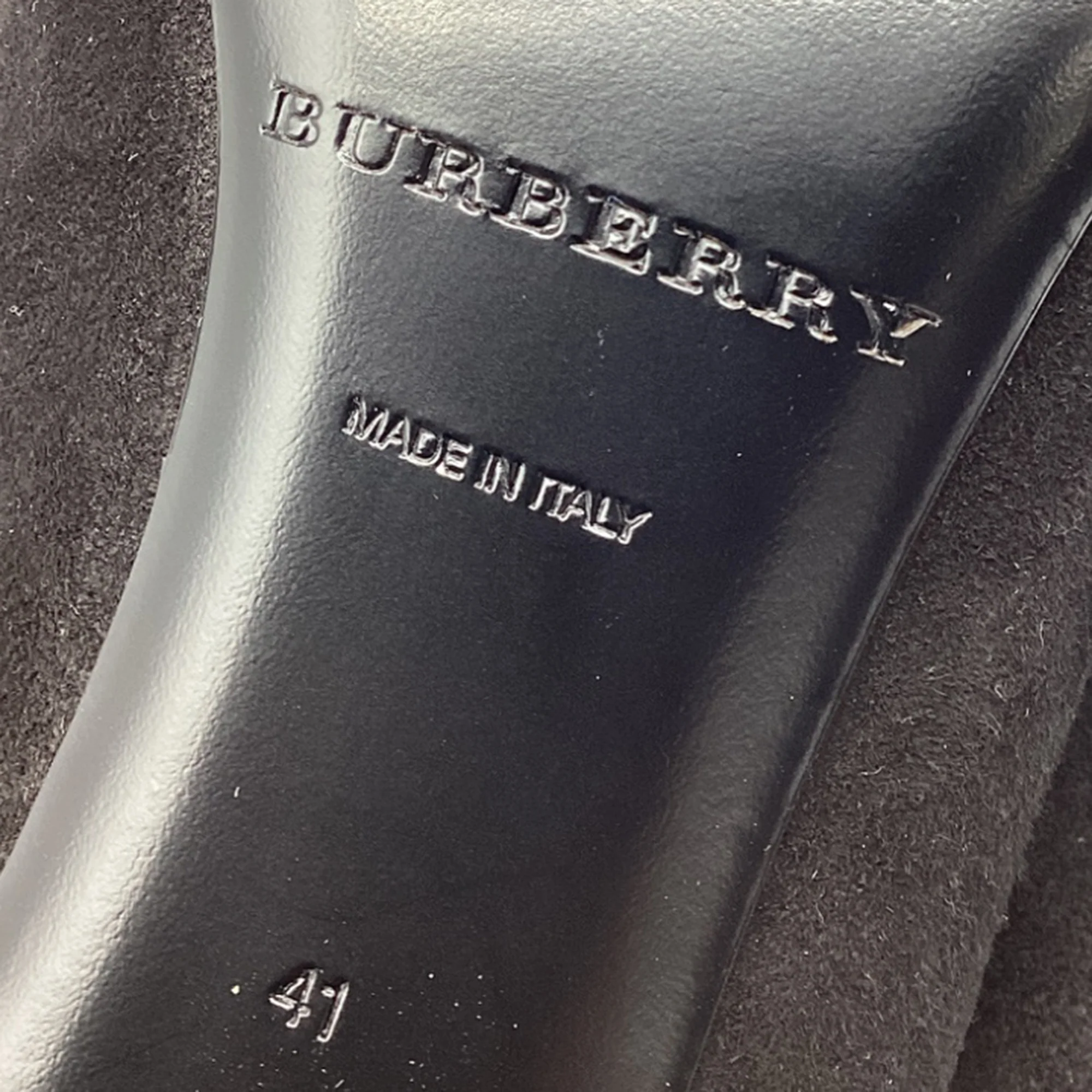 Women's Burberry Britannia Buckled Ankle Boots in Black Suede - Image 9
