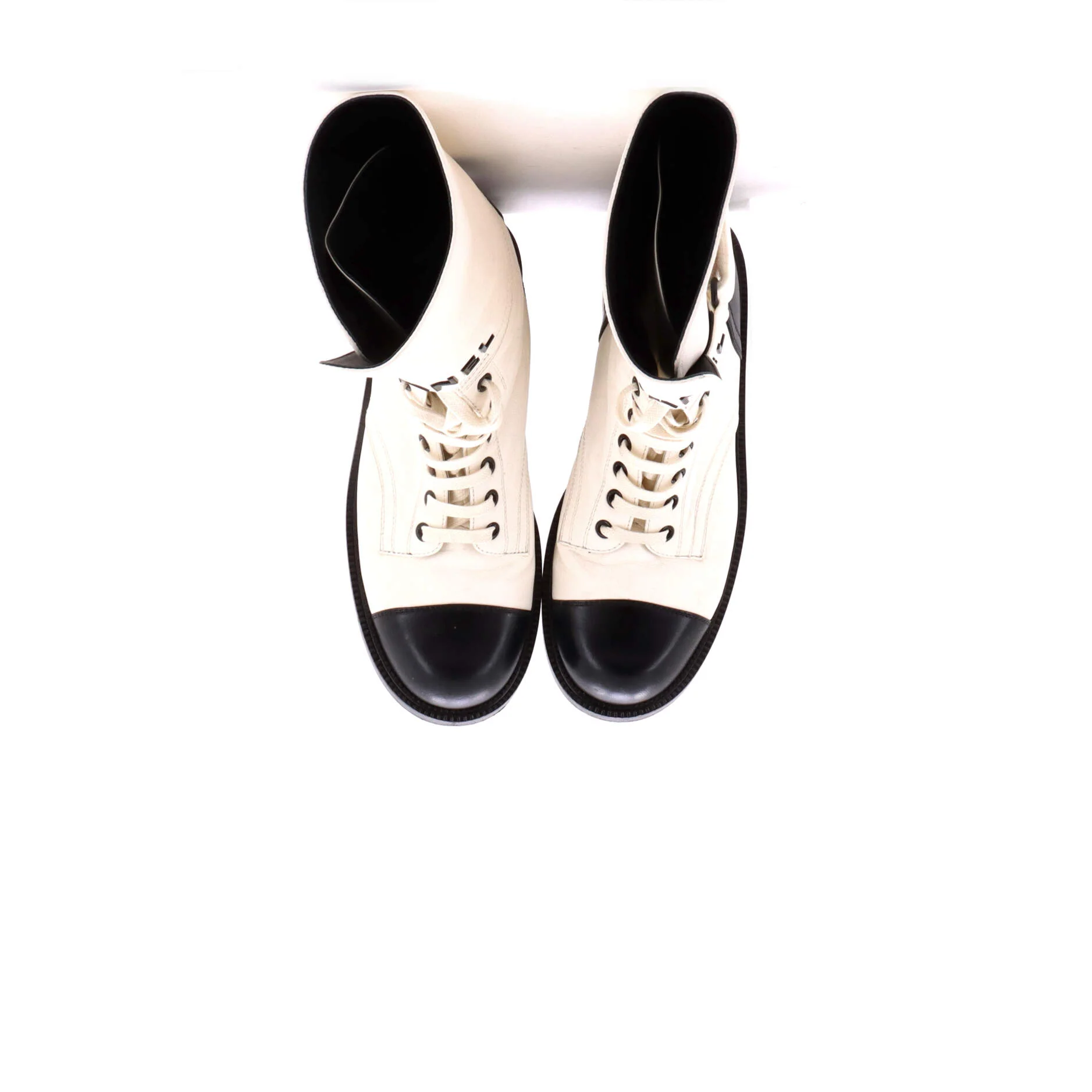 Logo Buckle Combat Boots Leather - Image 2