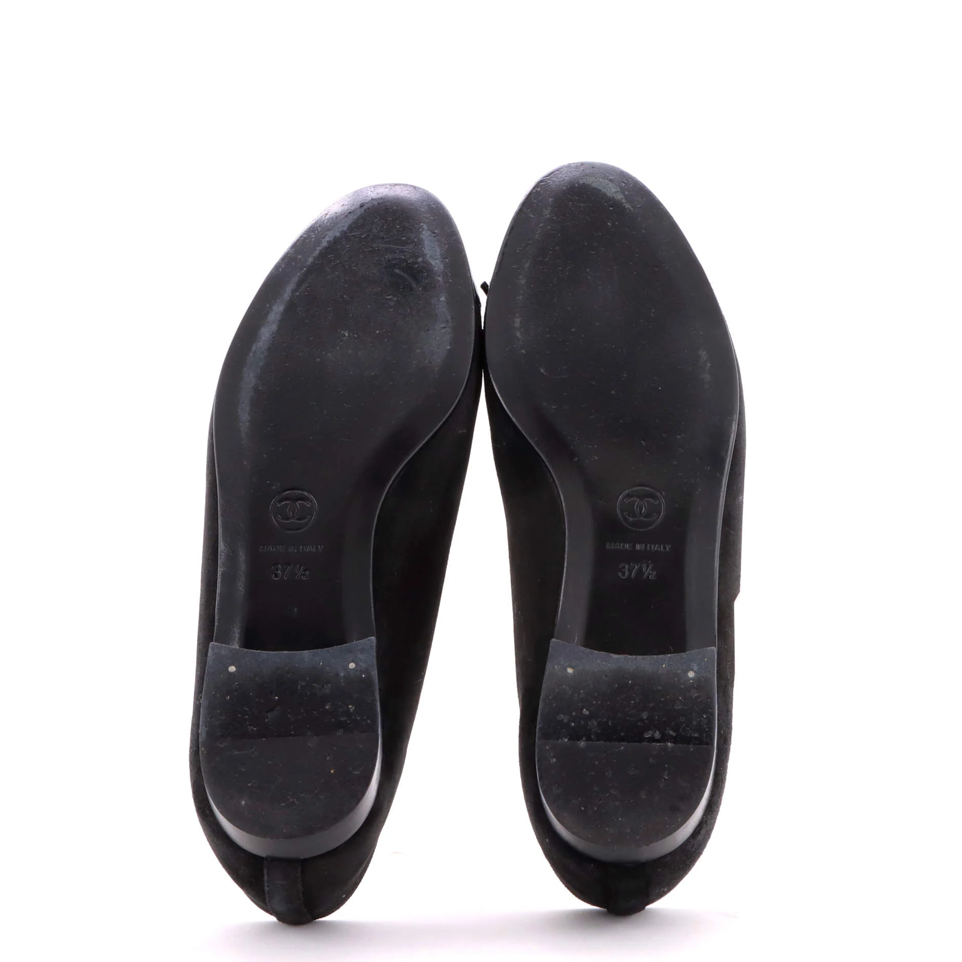 Women's CC Cap Toe Bow Ballerina Flats Suede with Patent - Image 4