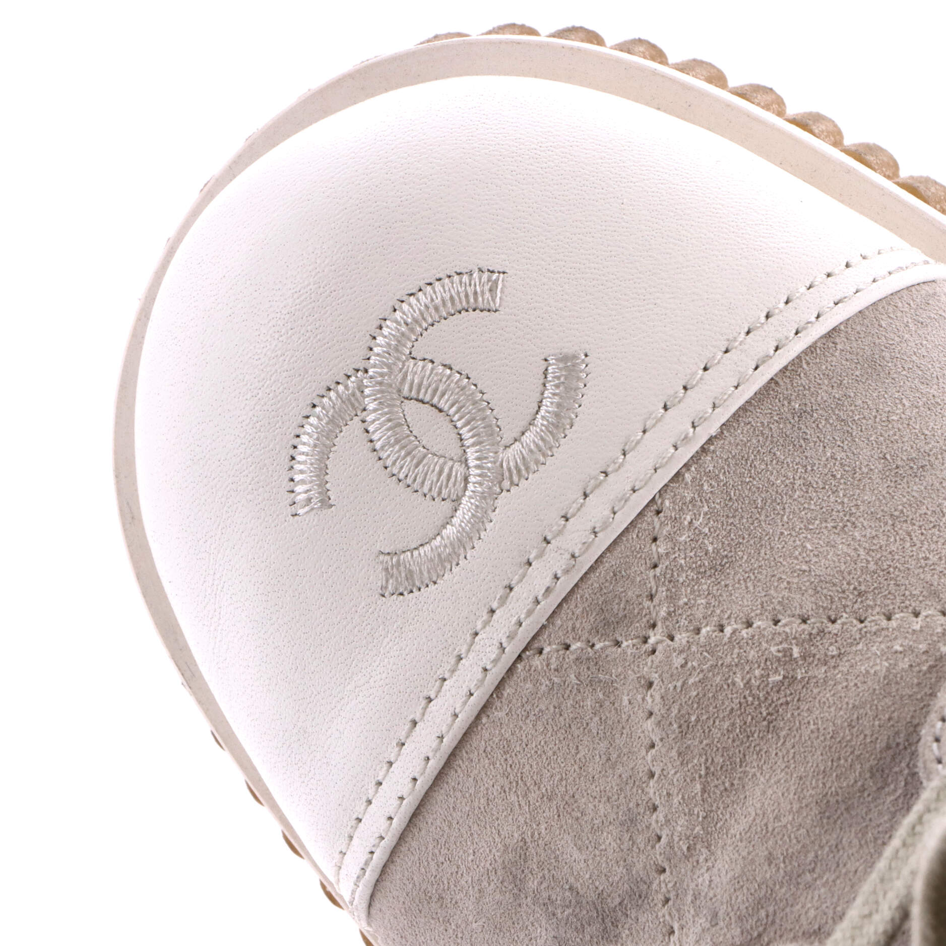 Women's CC Cap Toe Combat Boots Quilted Suede with Leather - Image 5