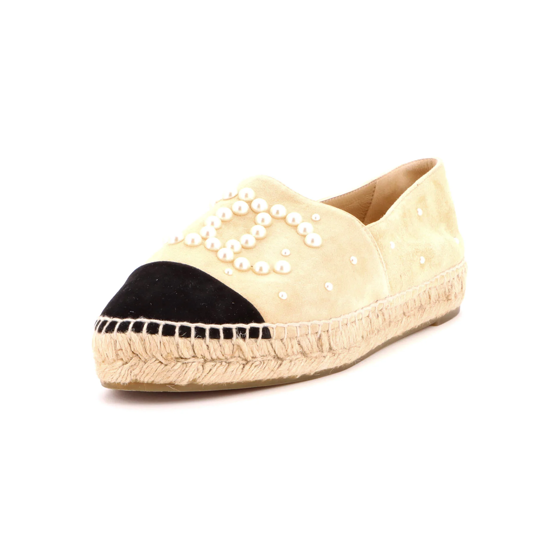Women's CC Cap Toe Espadrilles Embellished Suede