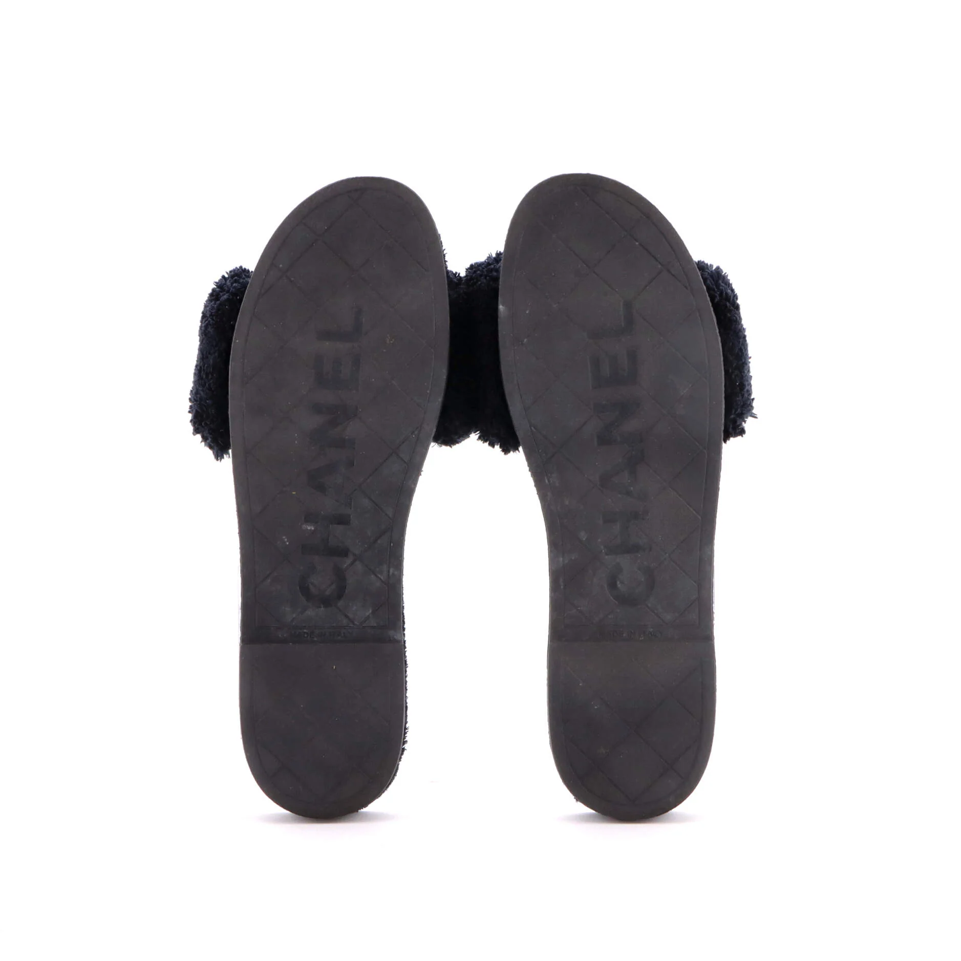 Women's CC Flat Slide Sandals Terry Cloth - Image 4
