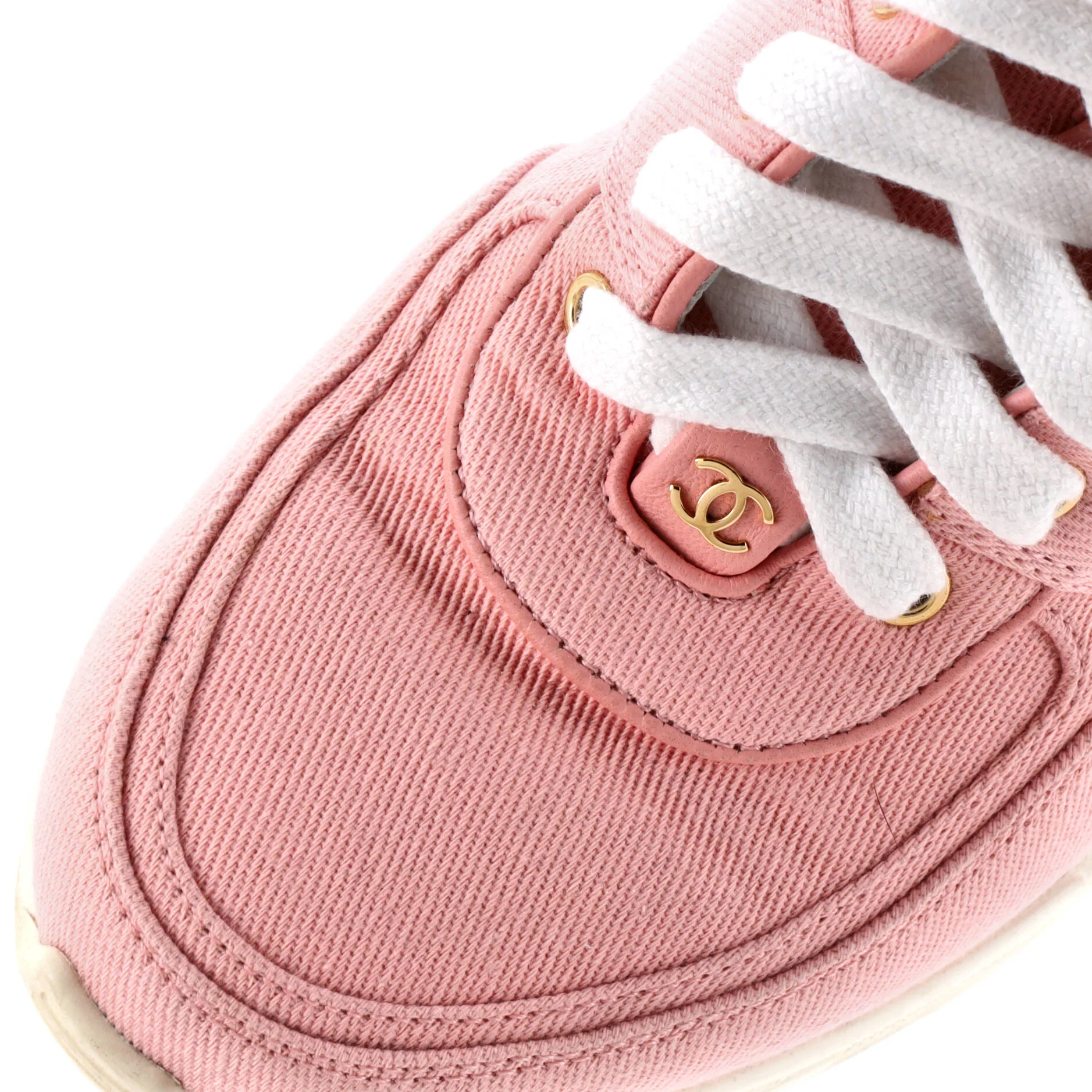 Women's CC Lace Up Sneakers Canvas with Leather - Image 5