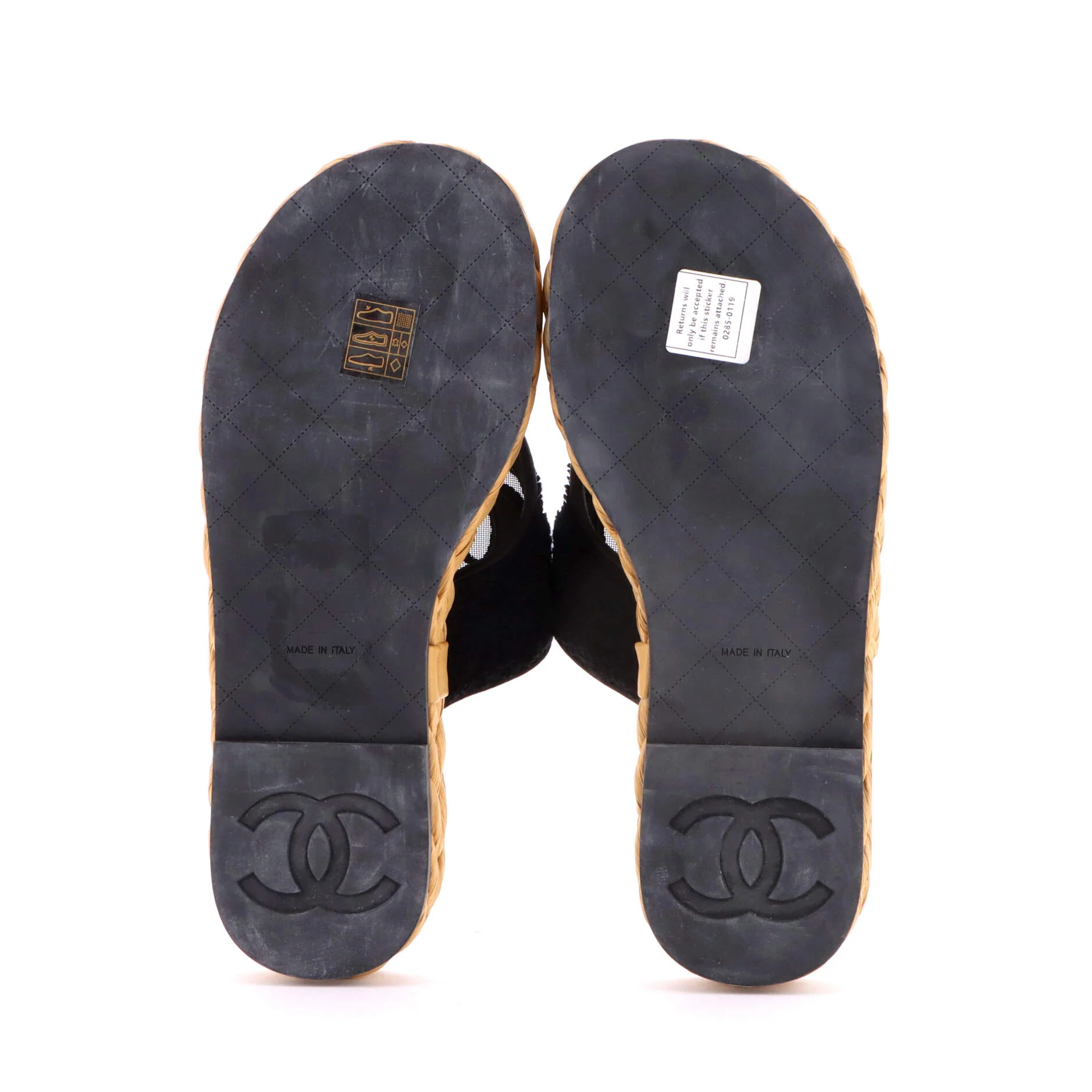 Women's CC Logo Thong Espadrille Sandals Terry Cloth - Image 4