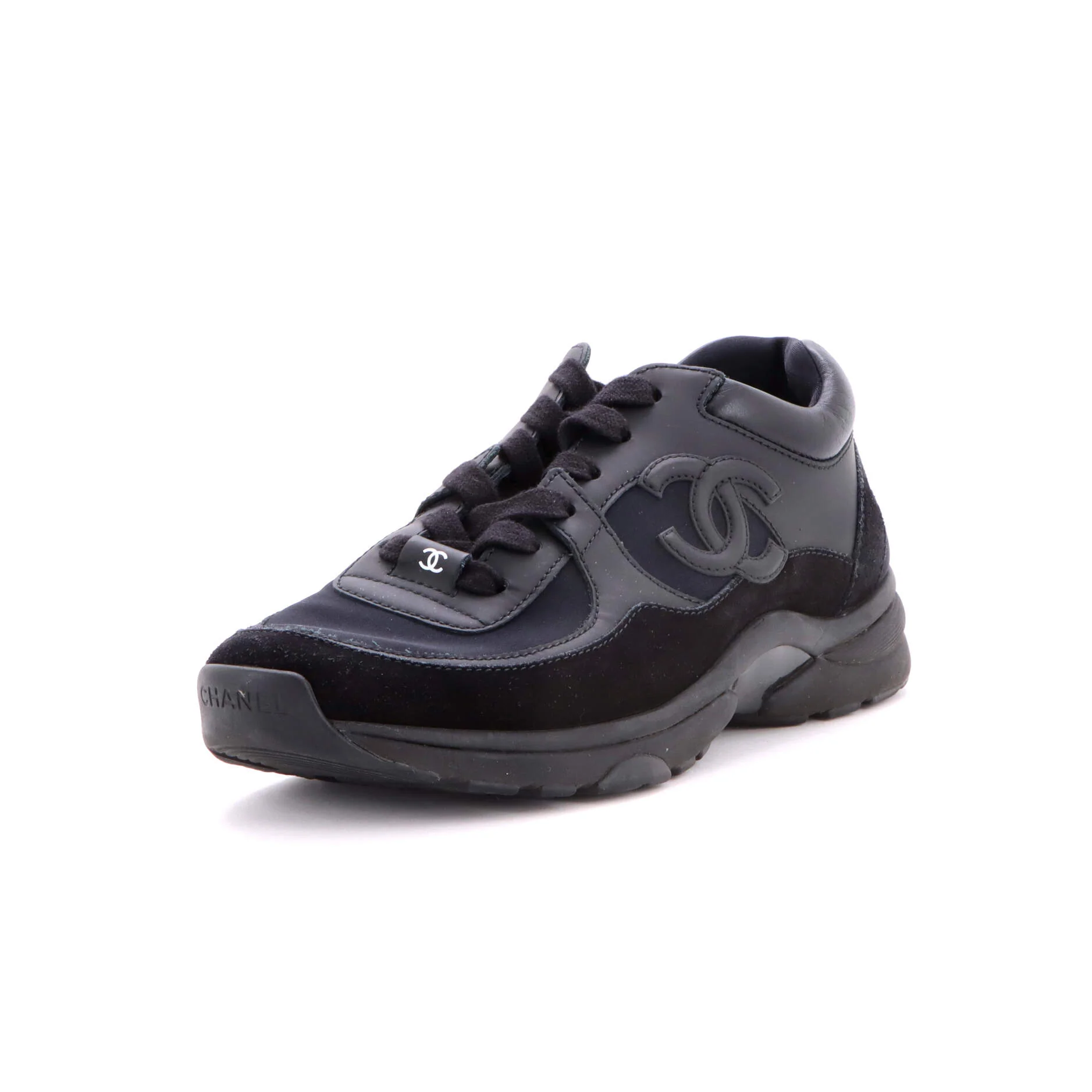 Women's CC Low-Top Sneakers Leather and Fabric with Suede