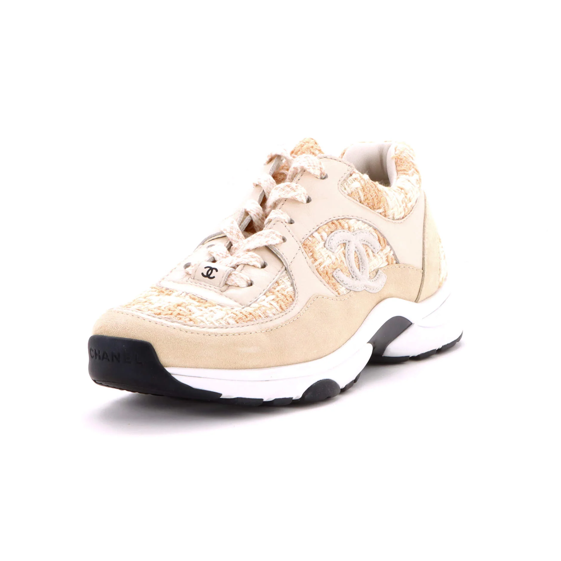 Women's CC Low-Top Sneakers Leather and Tweed