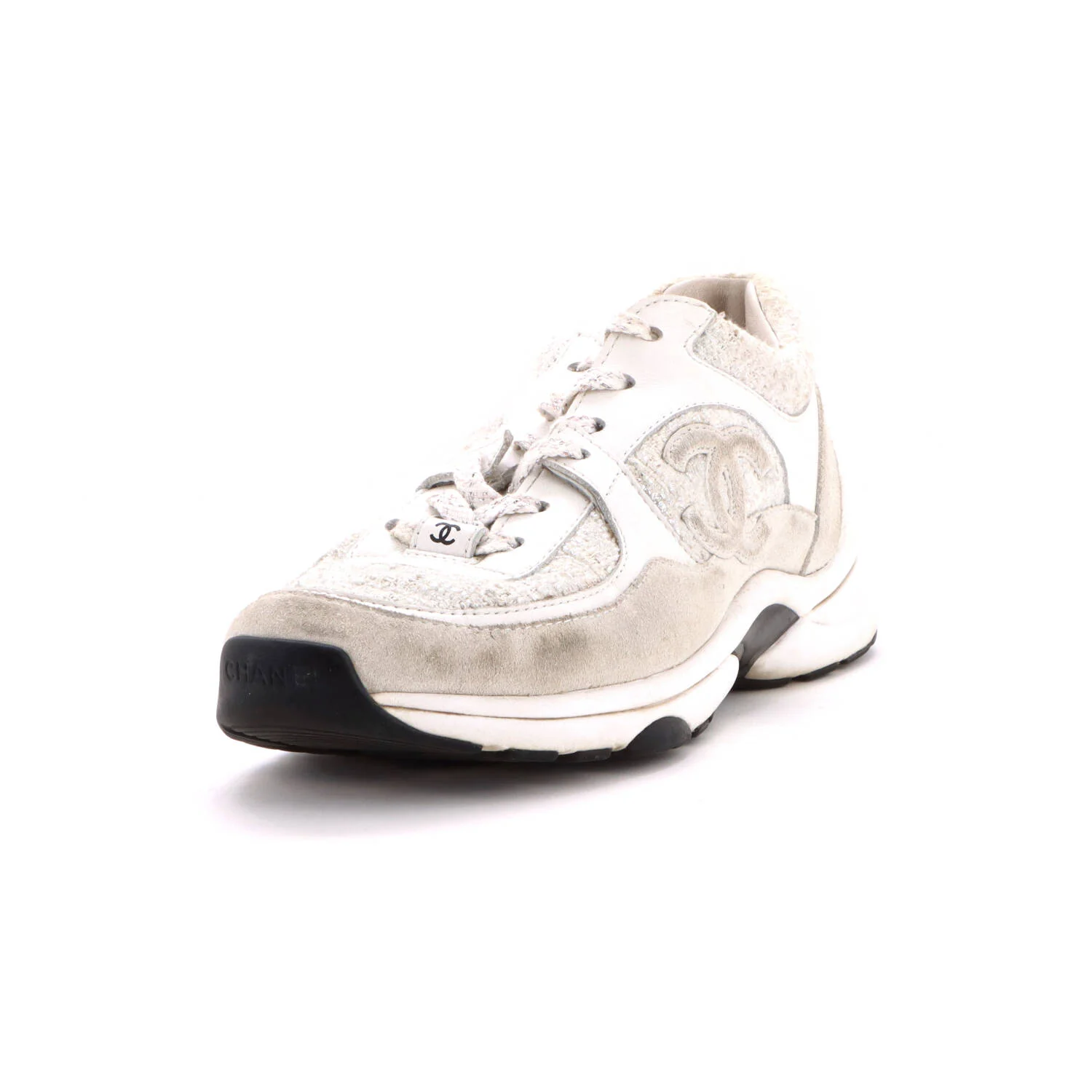 Women's CC Low-Top Sneakers Leather and Tweed
