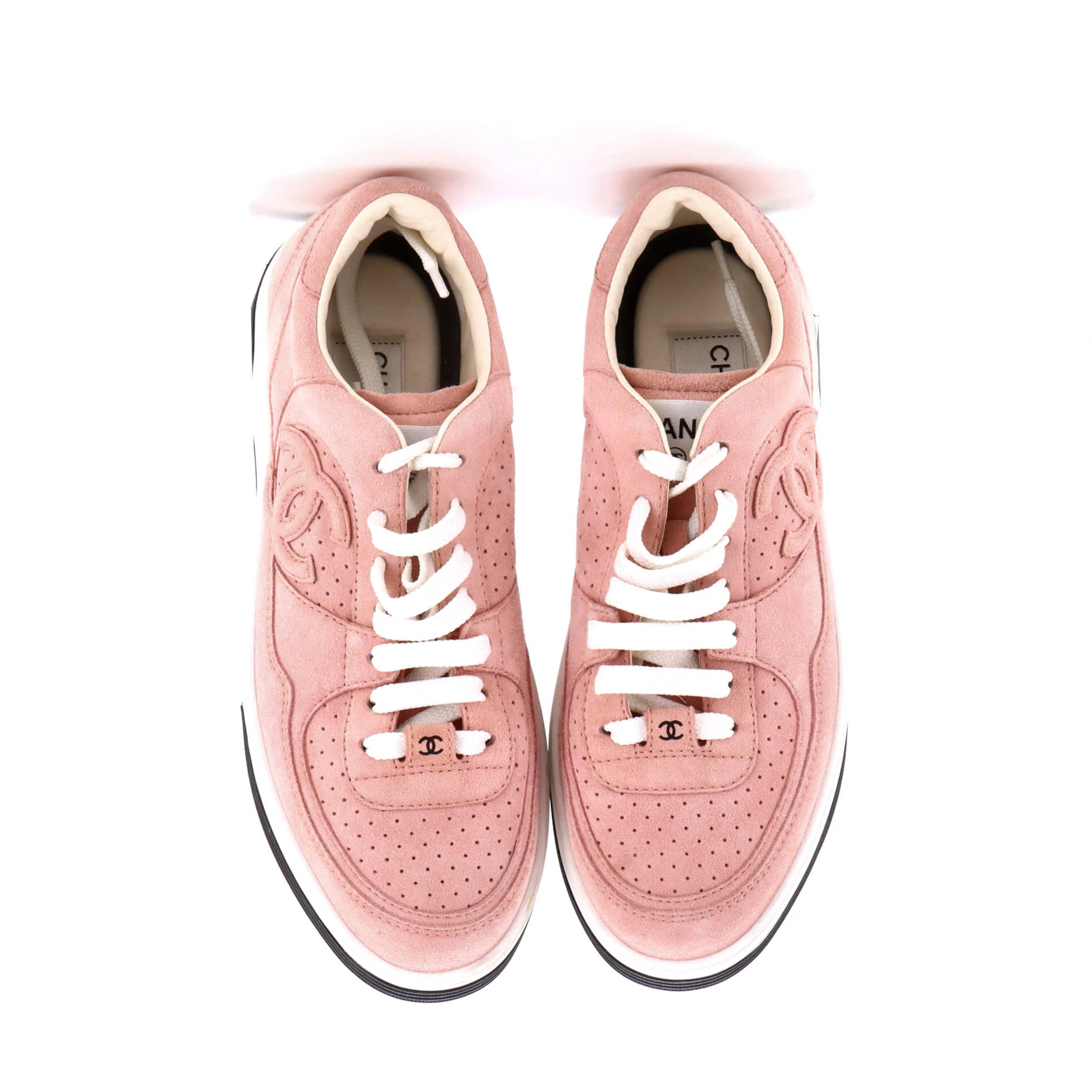 Women's CC Low-Top Sneakers Perforated Suede - Image 2