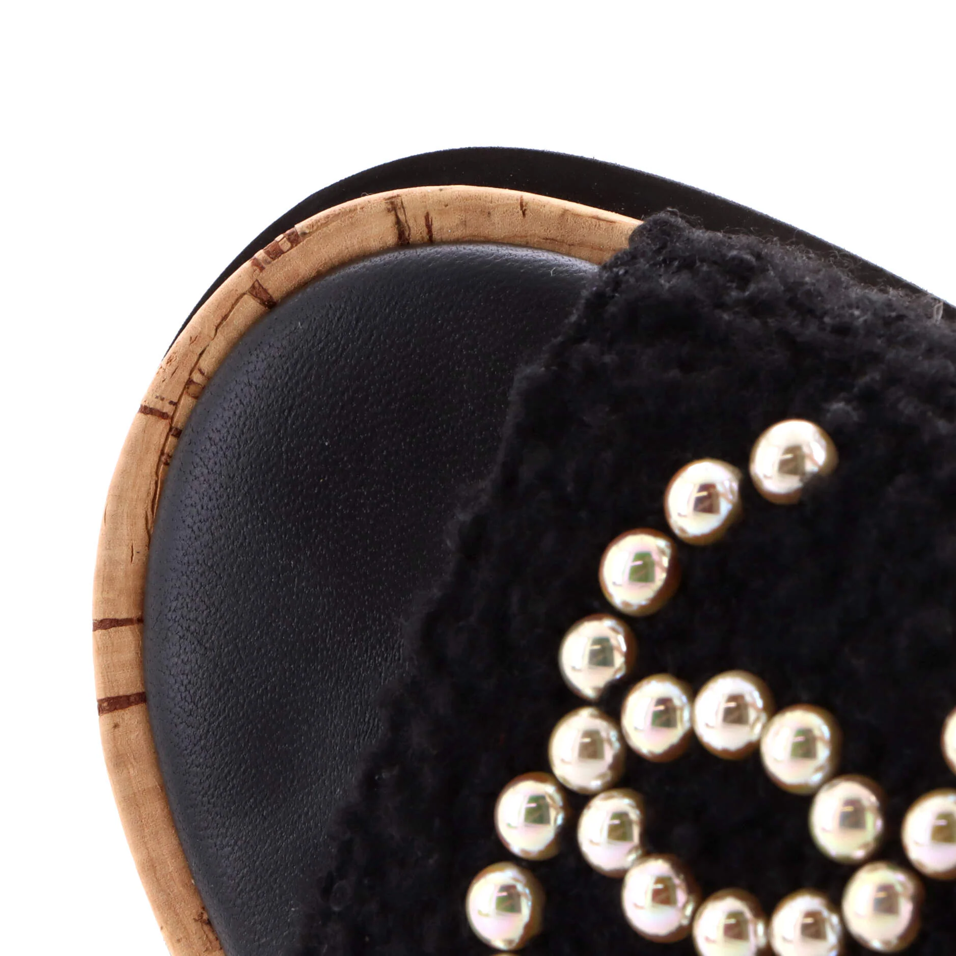 Women's CC Mule Sandal Tweed with Faux Pearls and Cork - Image 5