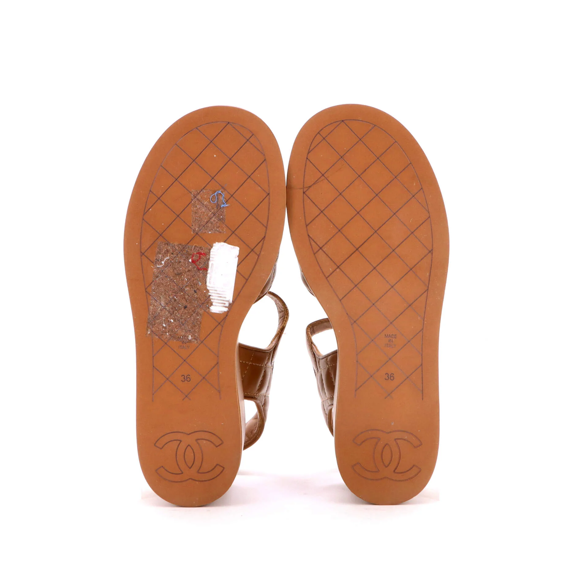 Women's CC Platform Sandals Quilted Leather - Image 4