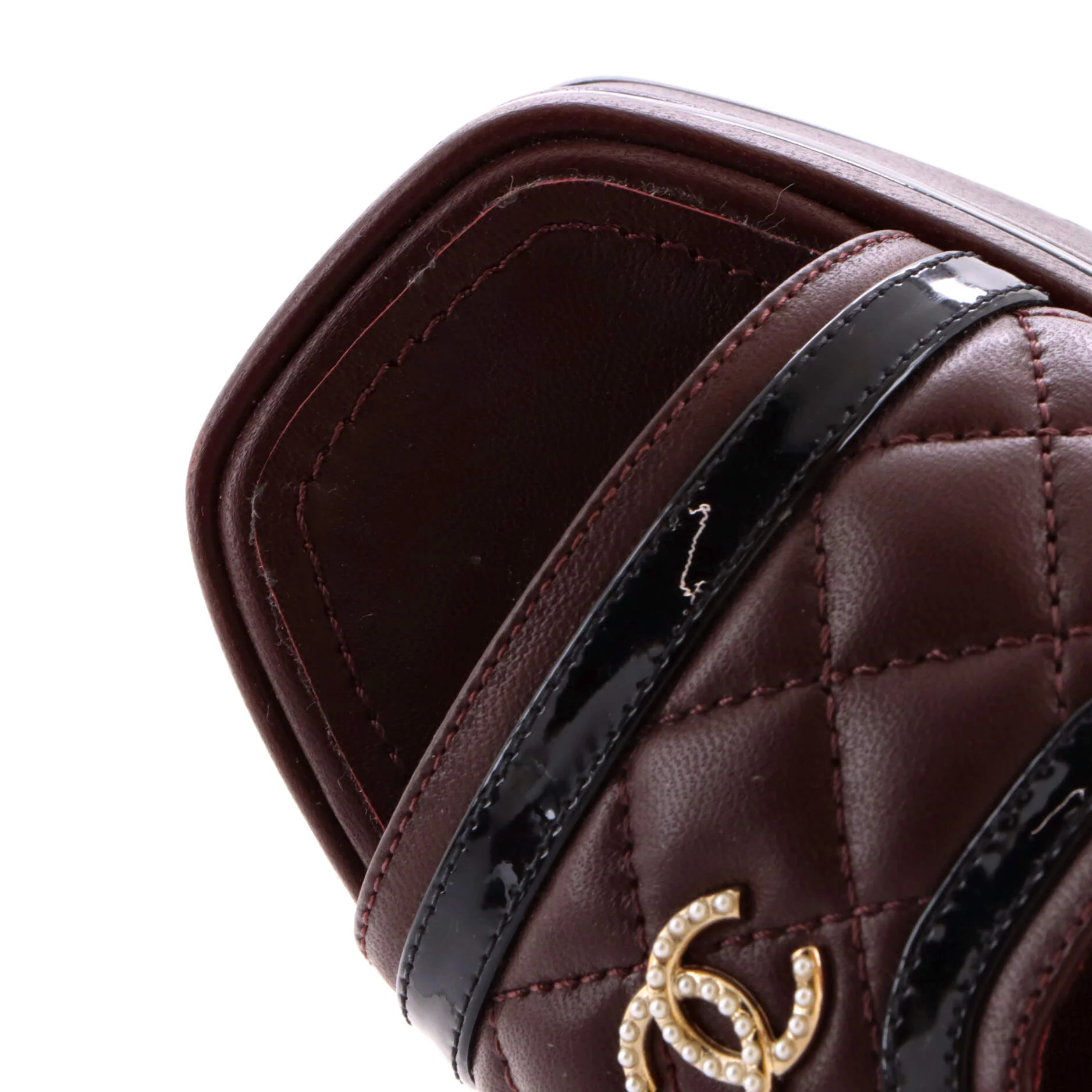Women's Pearl CC Slingback Platform Sandals Quilted Leather with Patent - Image 5