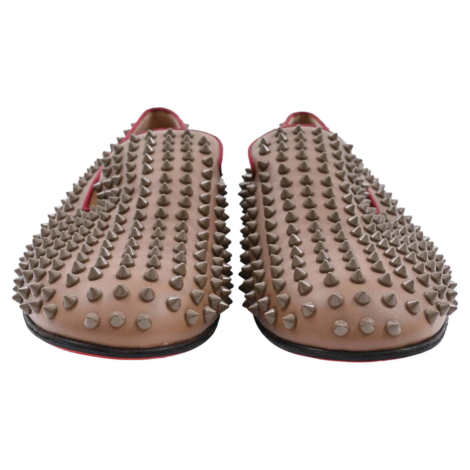 Men's Christian Louboutin Dandelion Spikes Loafers in Brown Leather - Image 2