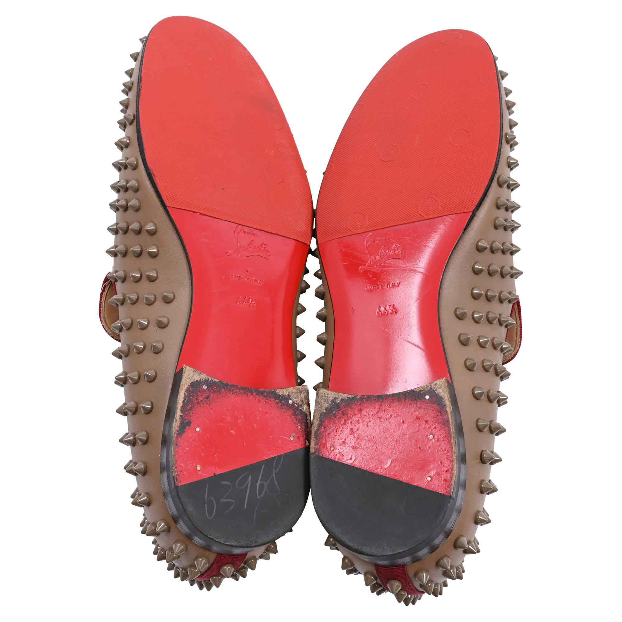 Men's Christian Louboutin Dandelion Spikes Loafers in Brown Leather - Image 6