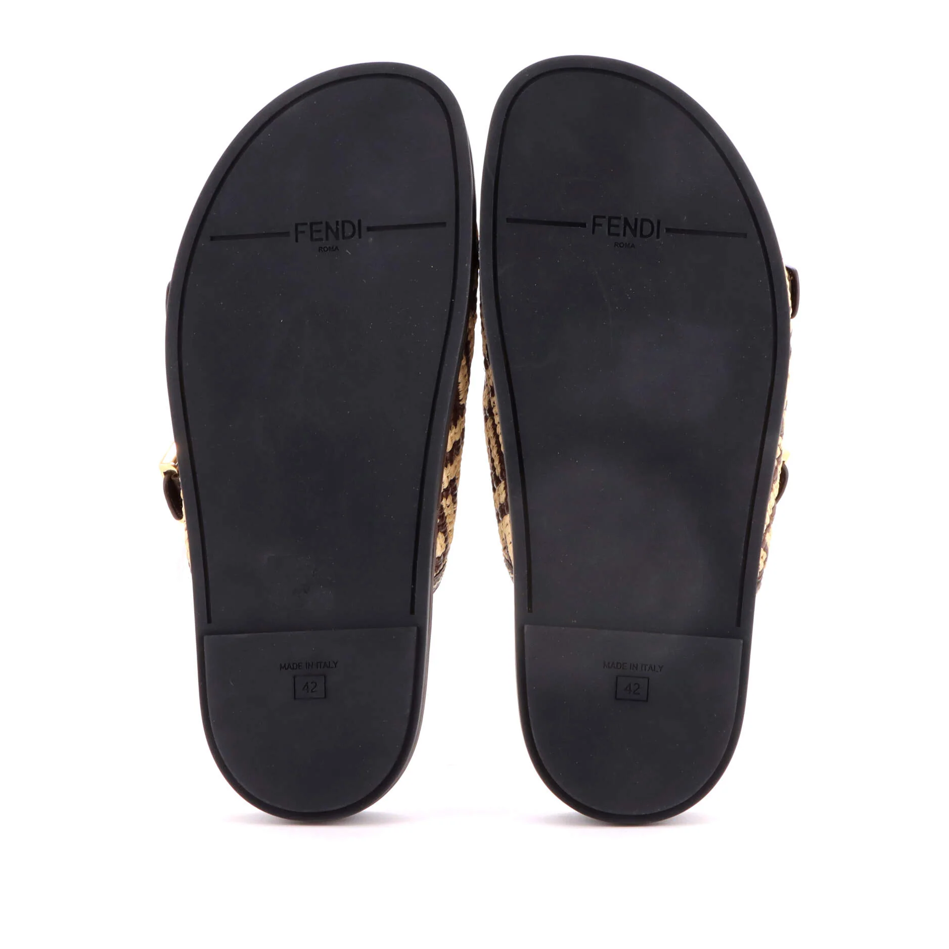 Women's Feel Slide Sandals Zucca Raffia with Leather - Image 4
