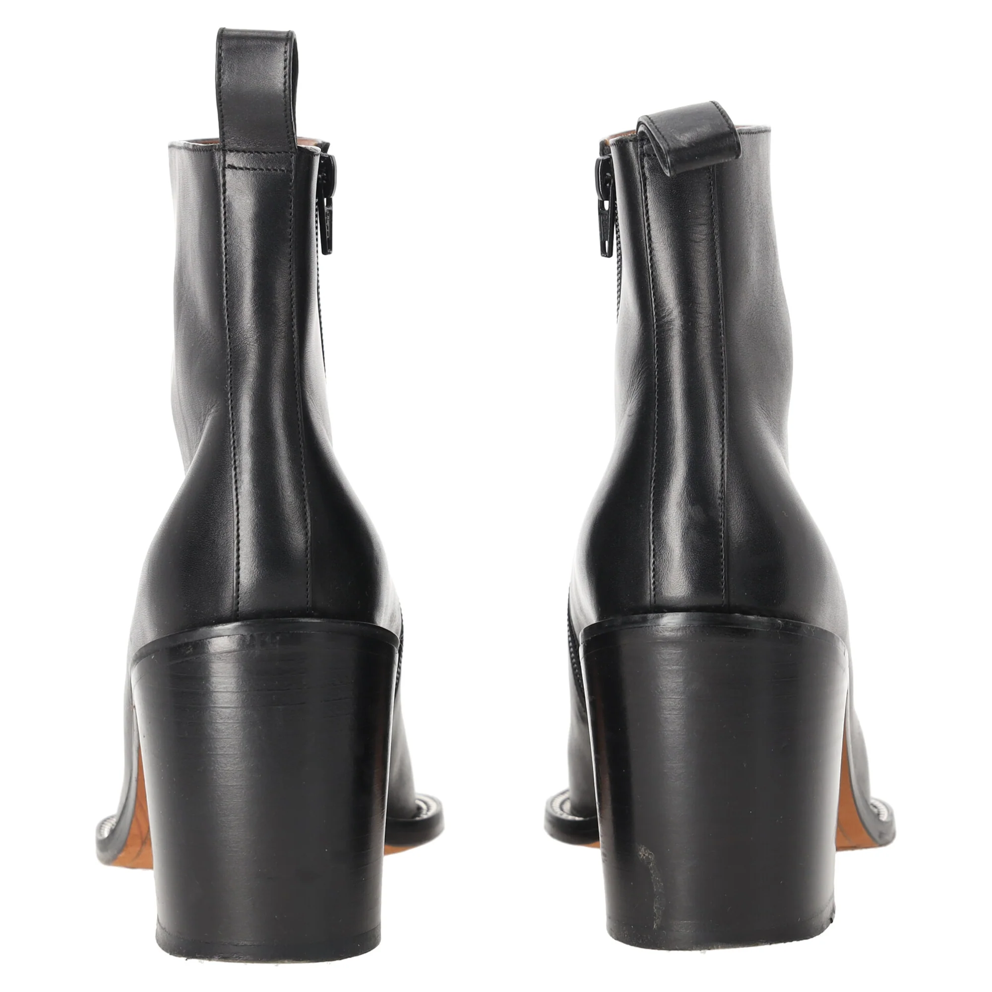 Women's  Givenchy Chain-Link Accent Ankle Boots in Black Leather - Image 3