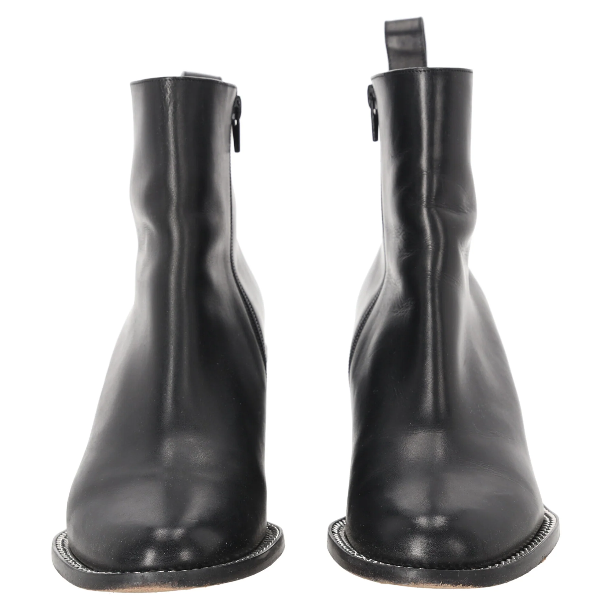 Women's  Givenchy Chain-Link Accent Ankle Boots in Black Leather - Image 4
