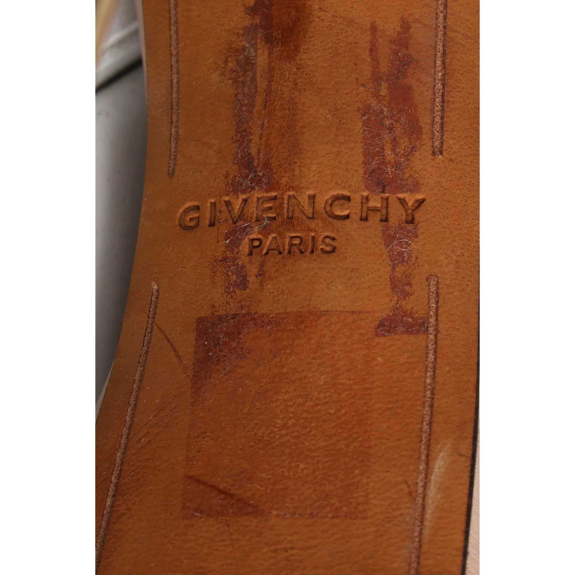 Women's Givenchy T-Strap Platform Sandals in Beige Leather - Image 8
