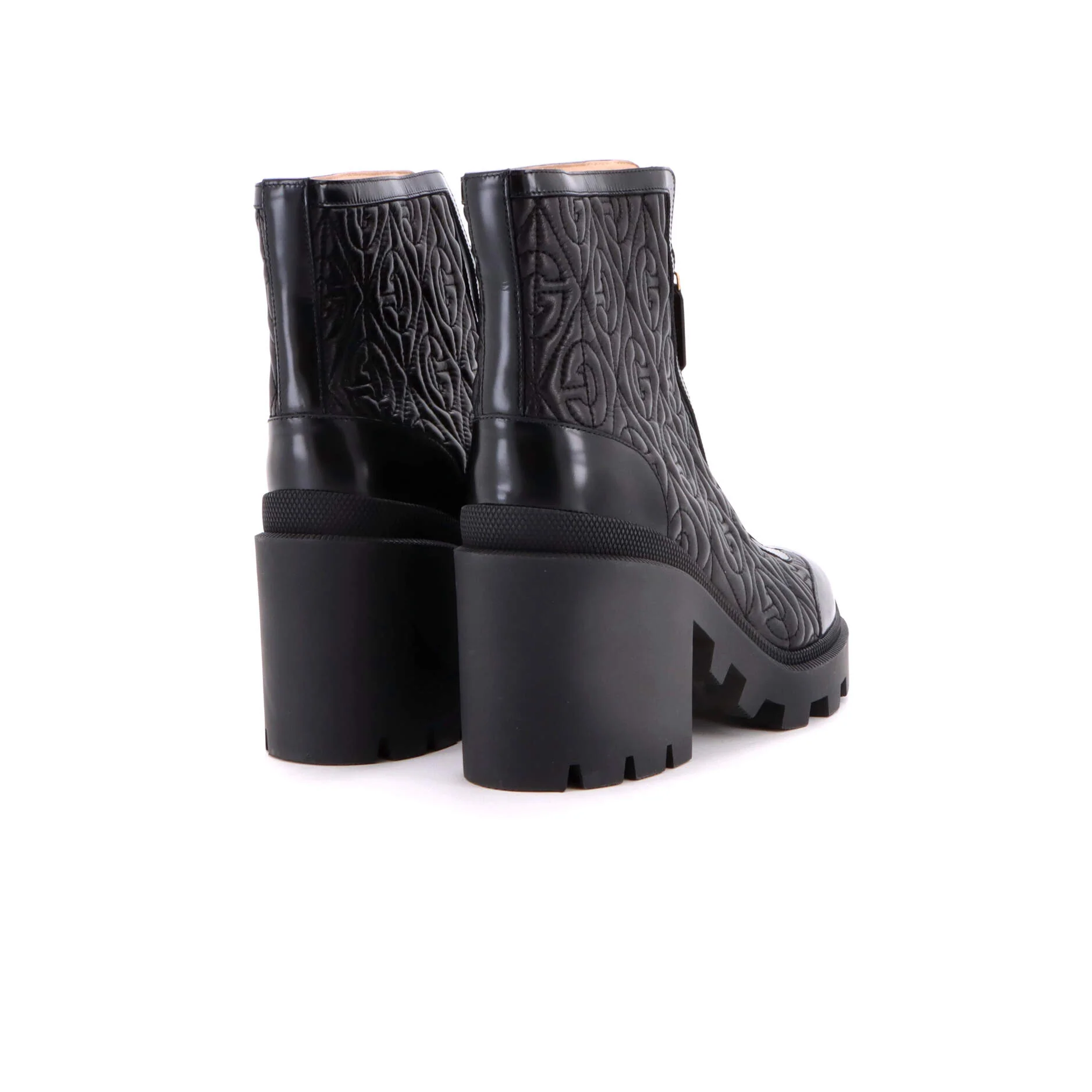 G Rhombus Trip Heeled Boots Quilted Leather - Image 3