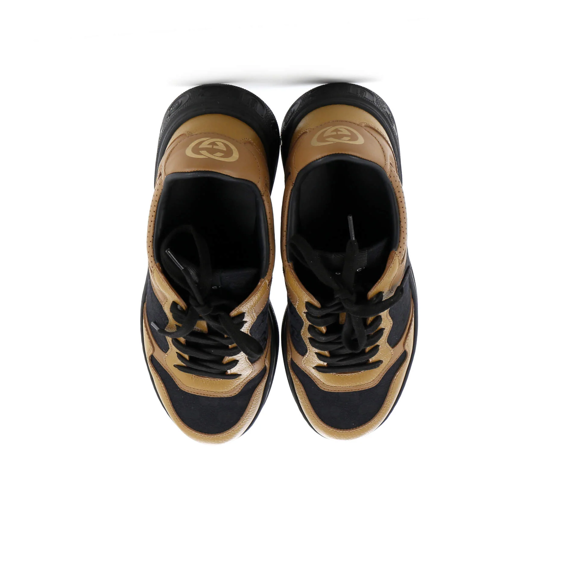 Men's Chunky Low-Top Sneakers GG Canvas with Leather - Image 2