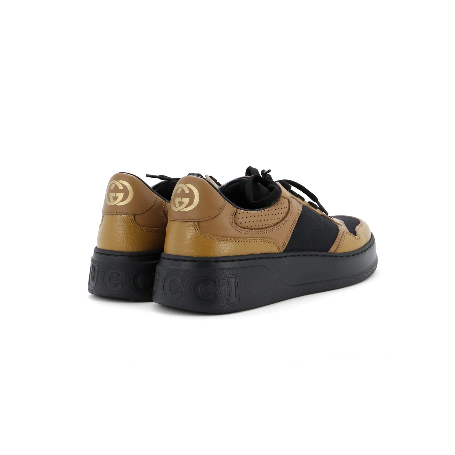 Men's Chunky Low-Top Sneakers GG Canvas with Leather - Image 3