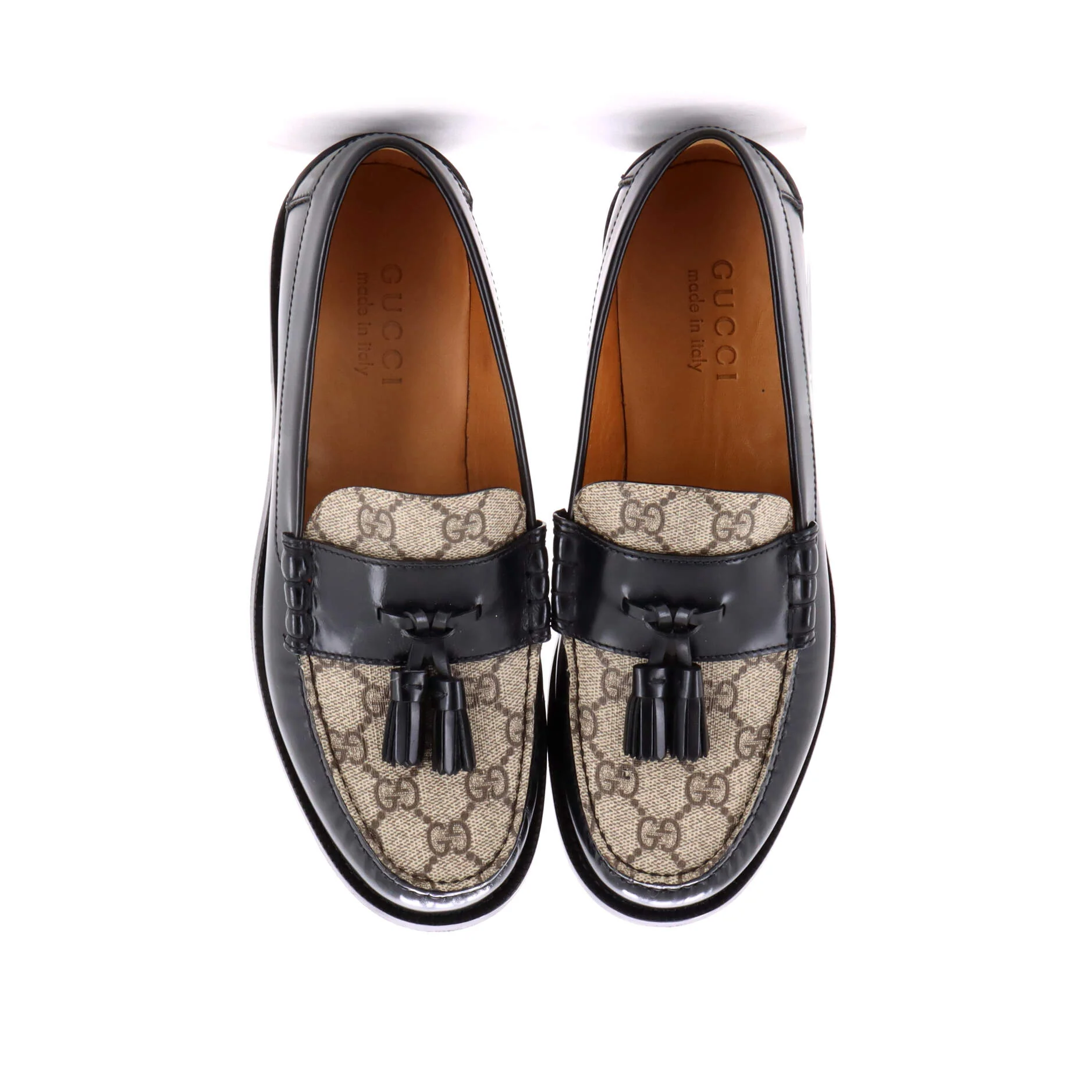 Men's Kaveh Tassel Loafers Leather with GG Coated Canvas - Image 2