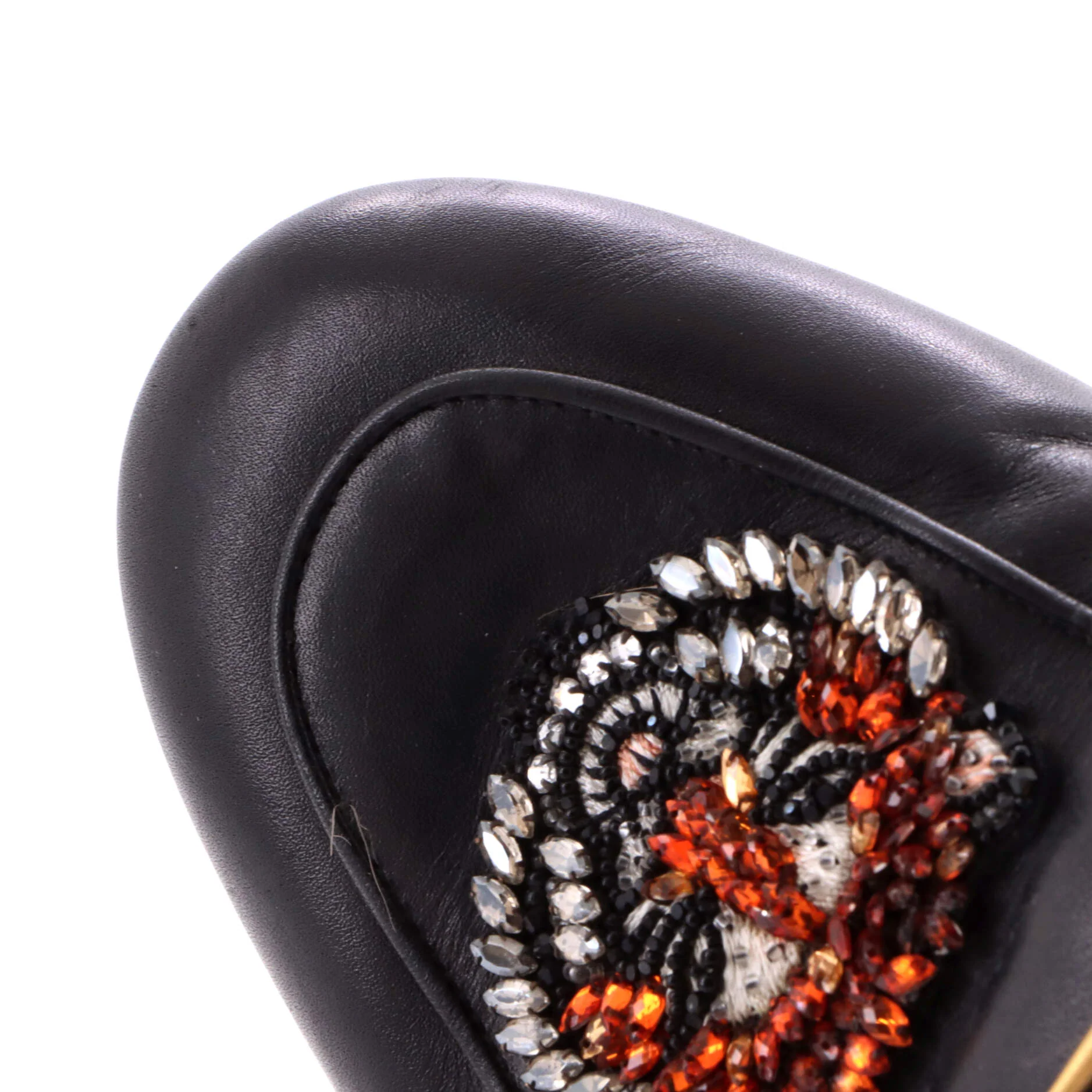 Men's Princetown Mules Embroidered Leather with Fur - Image 5