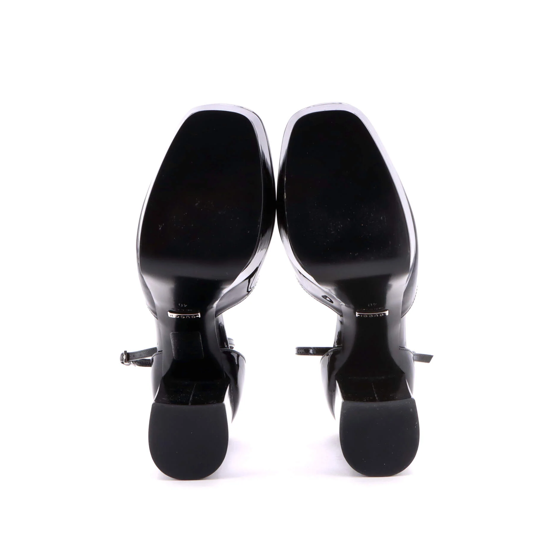 Women's Double G Platform Pumps Patent with Crystals - Image 4