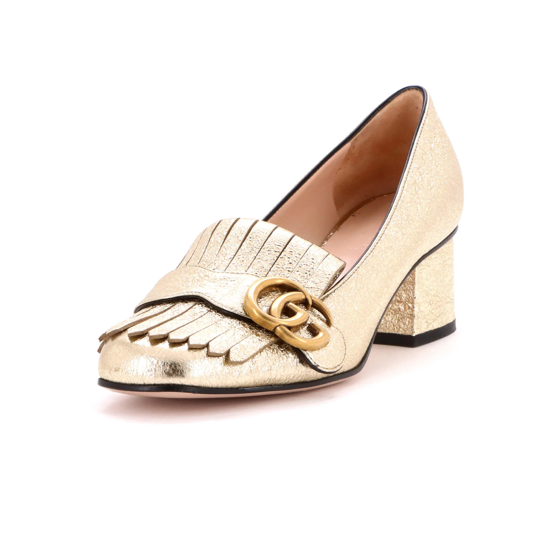 Women's GG Marmont Fringed Pumps Leather