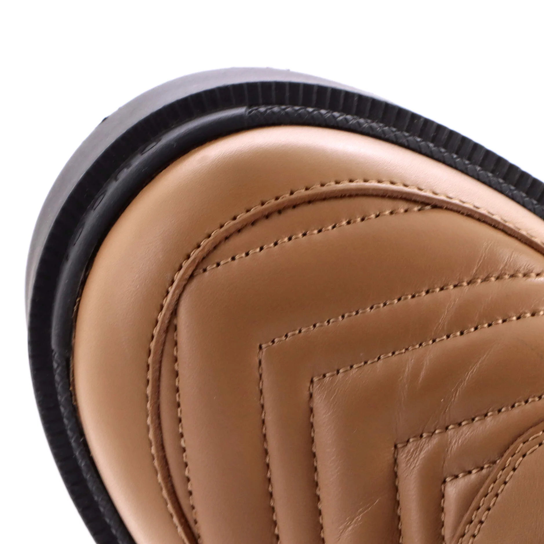 Women's GG Marmont Platform Combat Boots Matelasse Leather - Image 5