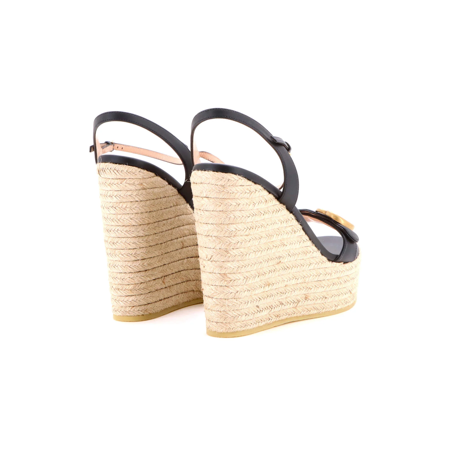 Women's GG Marmont Wedge Espadrille Sandals Leather - Image 3
