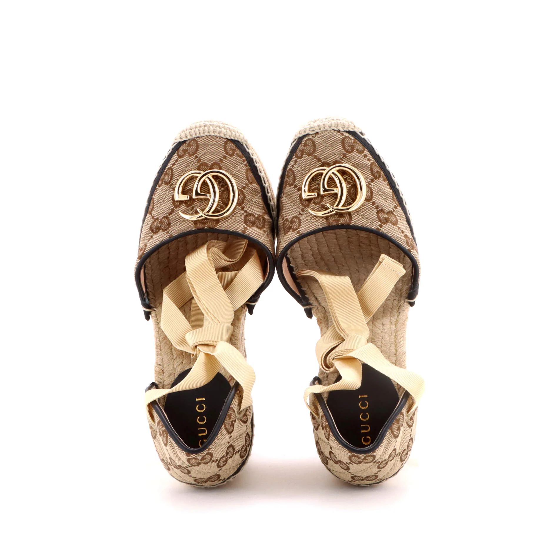 Women's GG Marmont Wedge Espadrilles Diagonal Quilted GG Canvas - Image 2