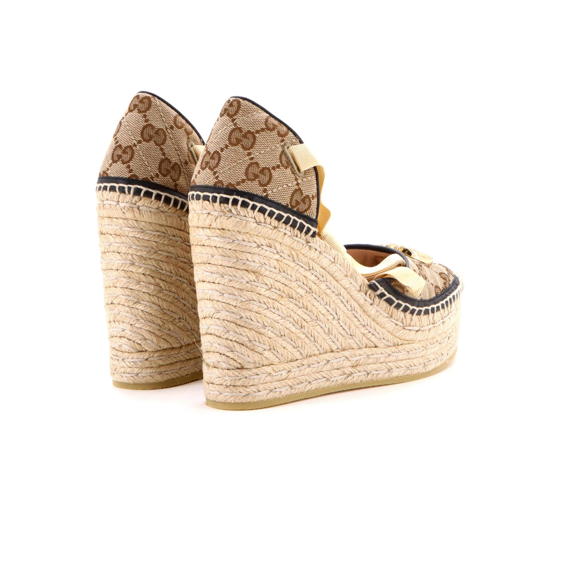 Women's GG Marmont Wedge Espadrilles Diagonal Quilted GG Canvas - Image 3