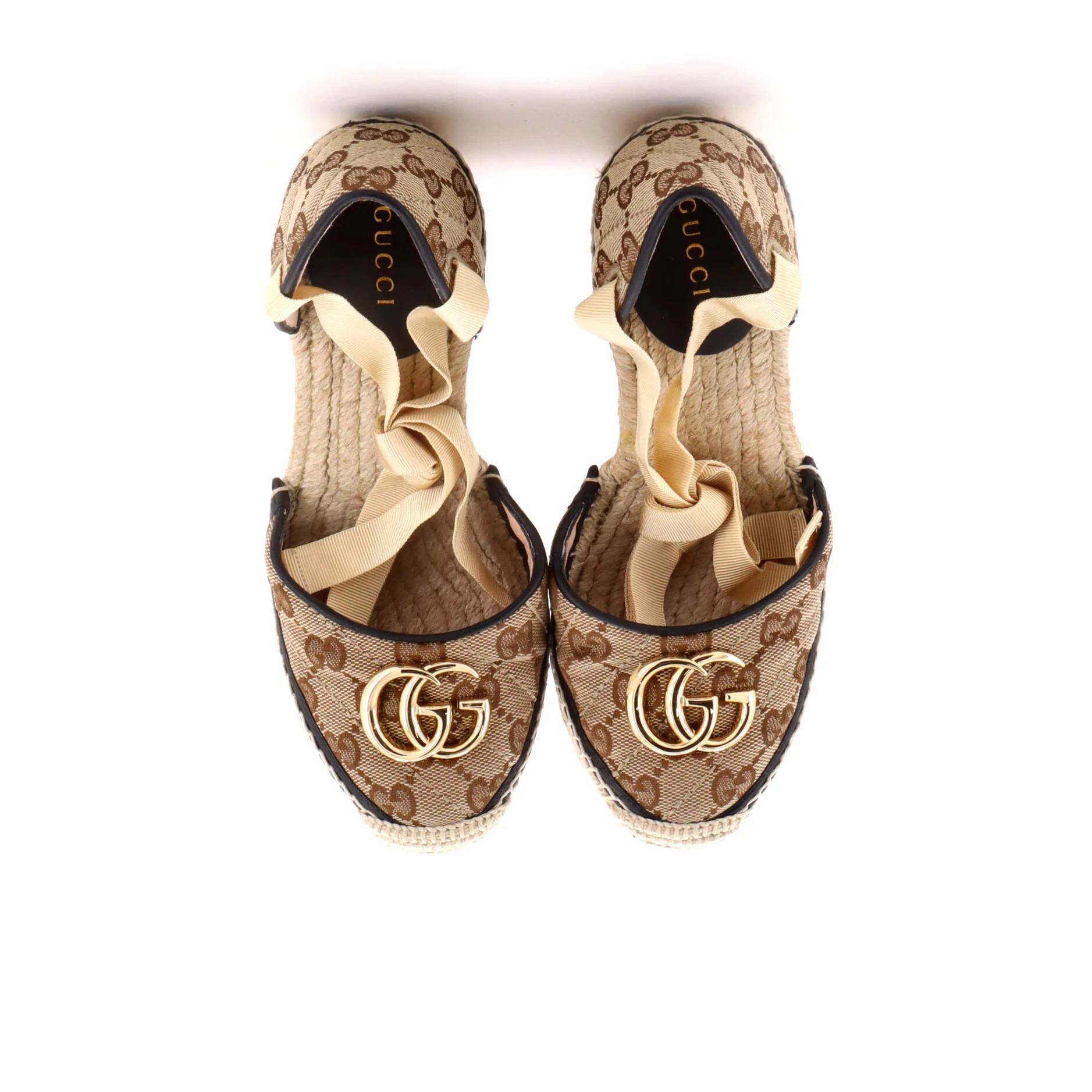 Women's GG Marmont Wedge Espadrilles Diagonal Quilted GG Canvas - Image 2
