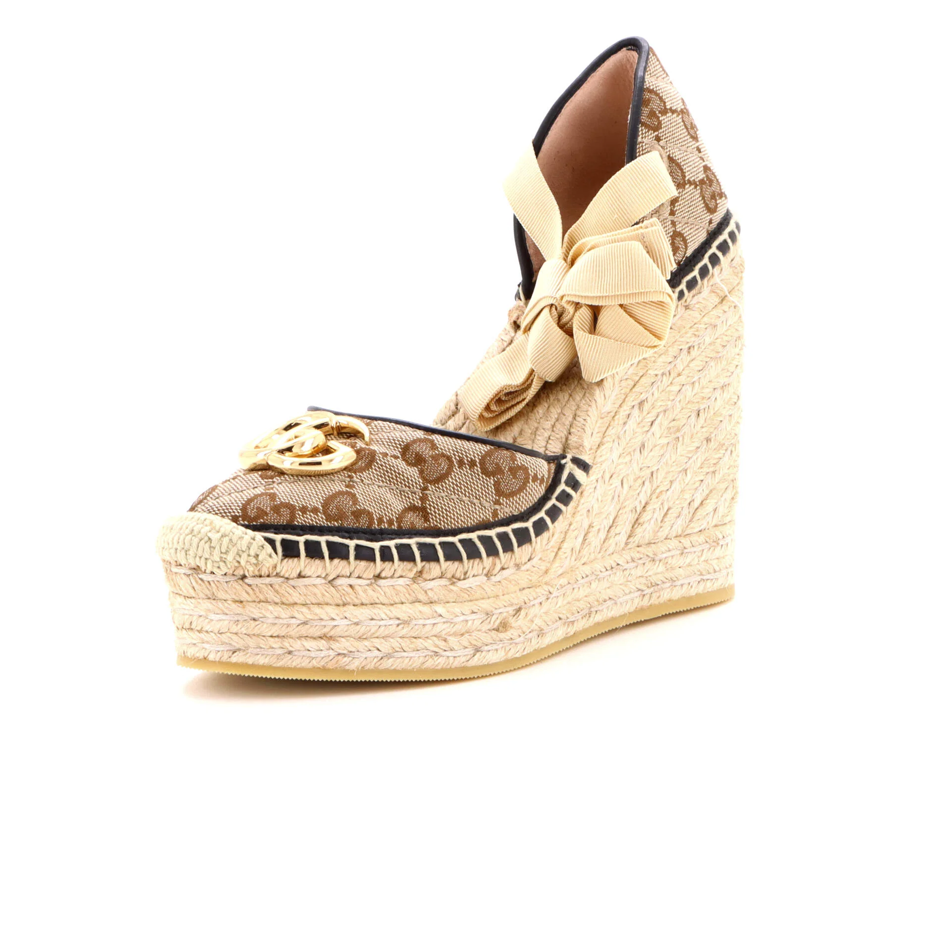 Women's GG Marmont Wedge Espadrilles Diagonal Quilted GG Canvas