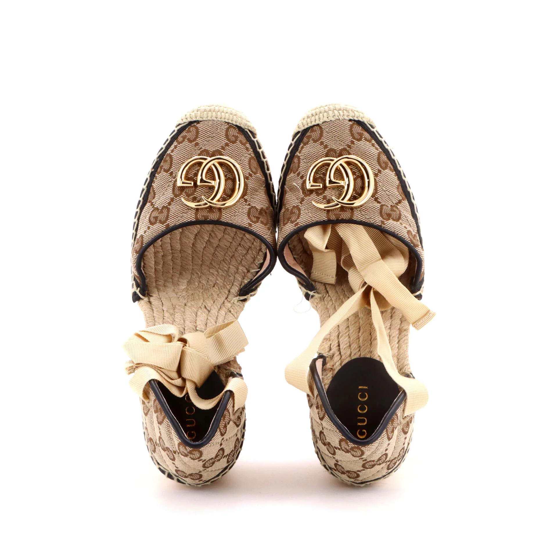 Women's GG Marmont Wedge Espadrilles Diagonal Quilted GG Canvas - Image 2