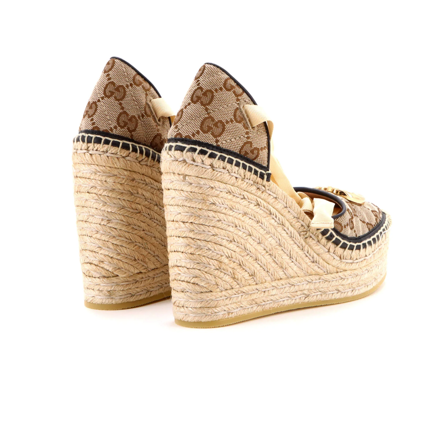 Women's GG Marmont Wedge Espadrilles Diagonal Quilted GG Canvas - Image 3
