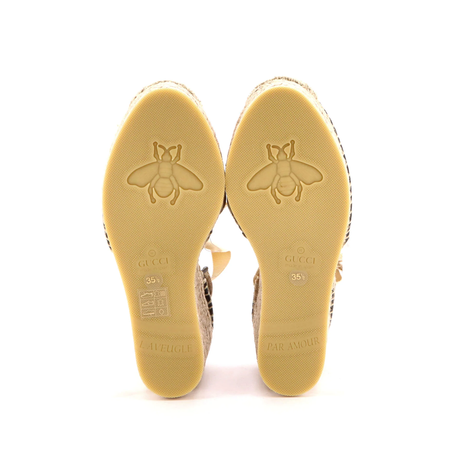 Women's GG Marmont Wedge Espadrilles Diagonal Quilted GG Canvas - Image 4