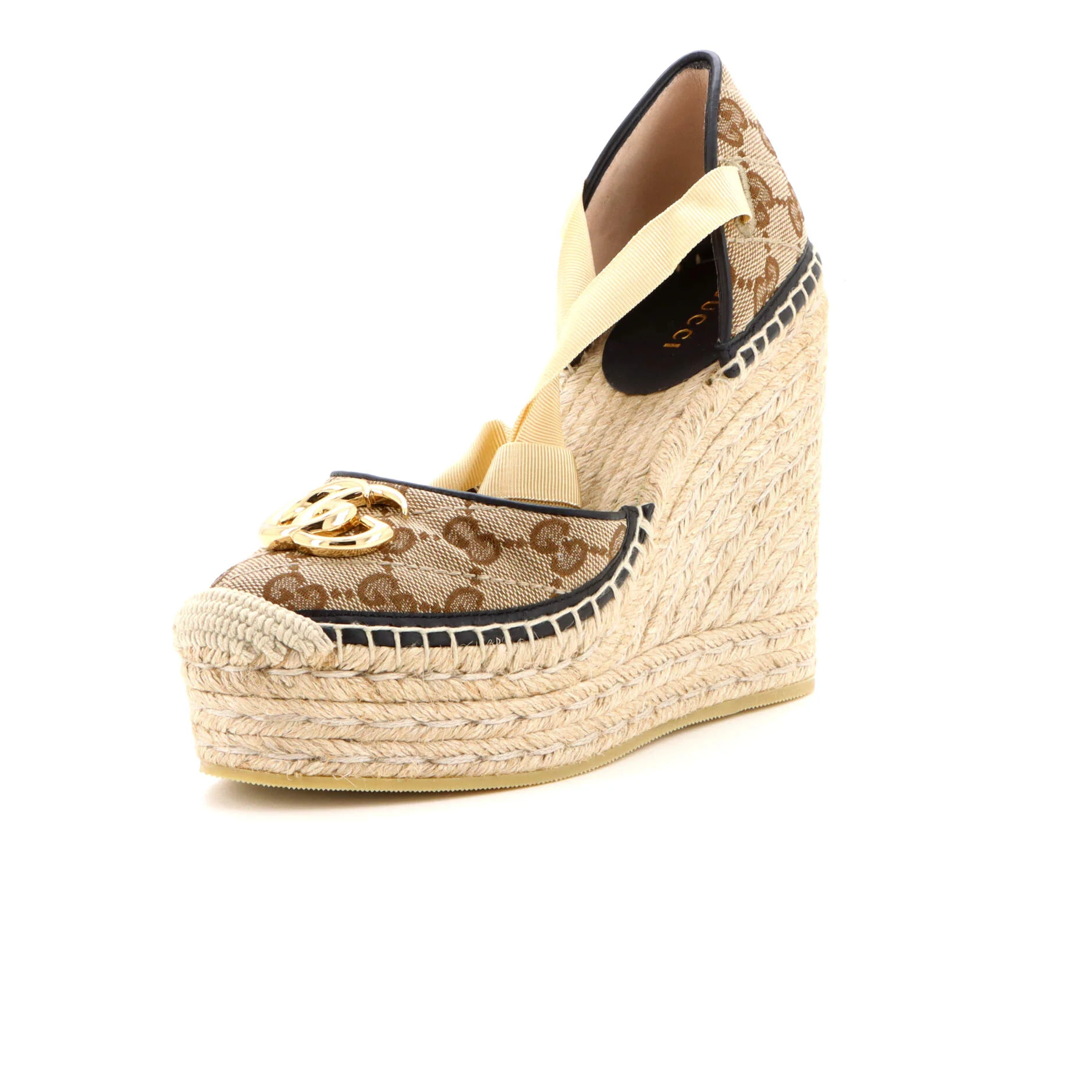 Women's GG Marmont Wedge Espadrilles Diagonal Quilted GG Canvas