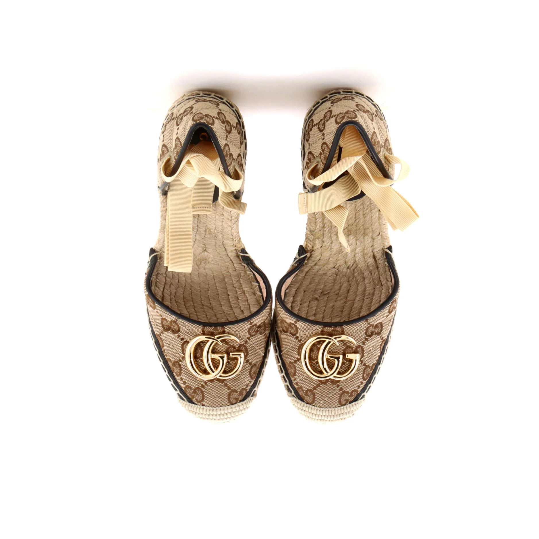 Women's GG Marmont Wedge Espadrilles Diagonal Quilted GG Canvas - Image 2