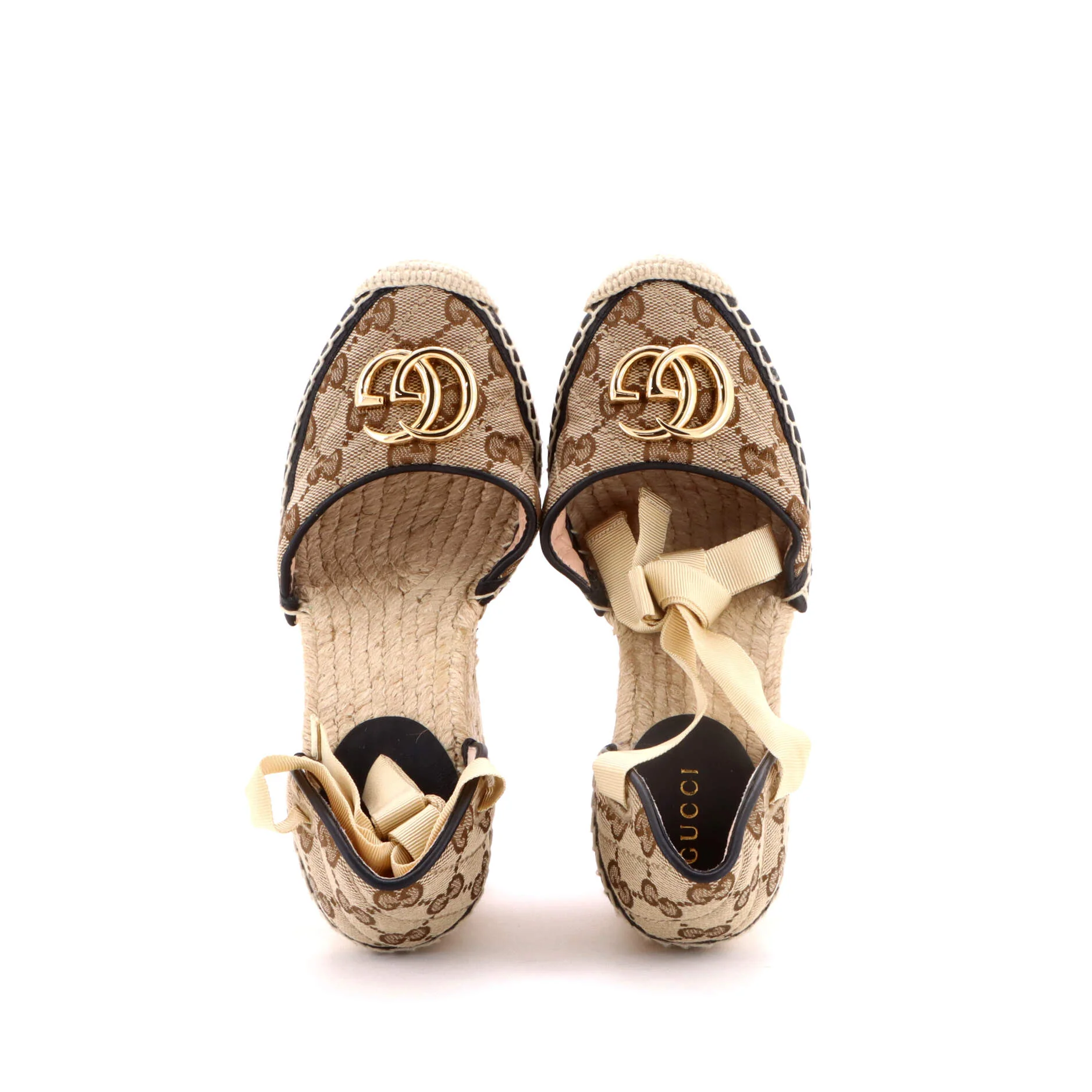 Women's GG Marmont Wedge Espadrilles Diagonal Quilted GG Canvas - Image 2