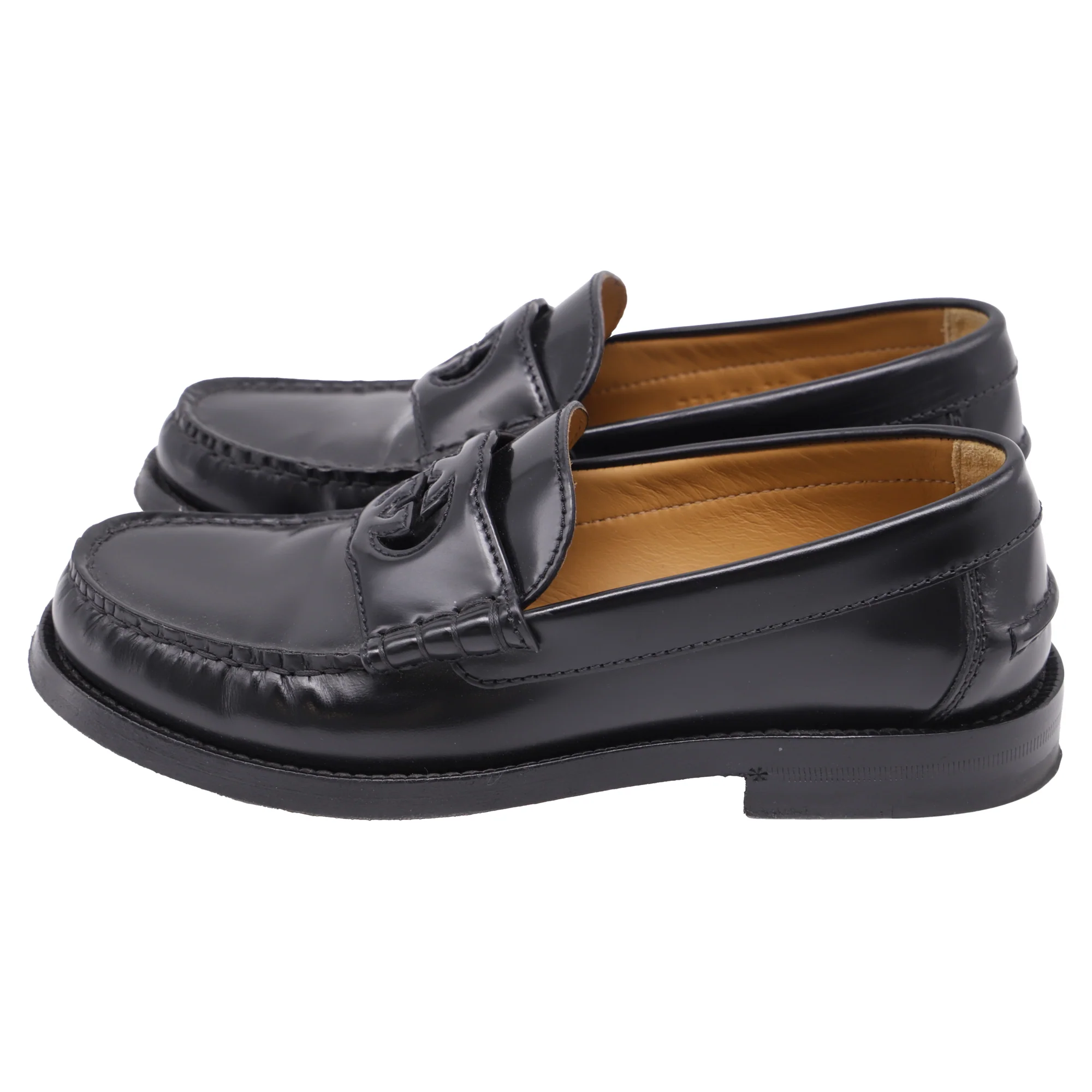 Women's Gucci Millennial Ribot Cut Out Interlocking G Loafers in Black Leather - Image 5