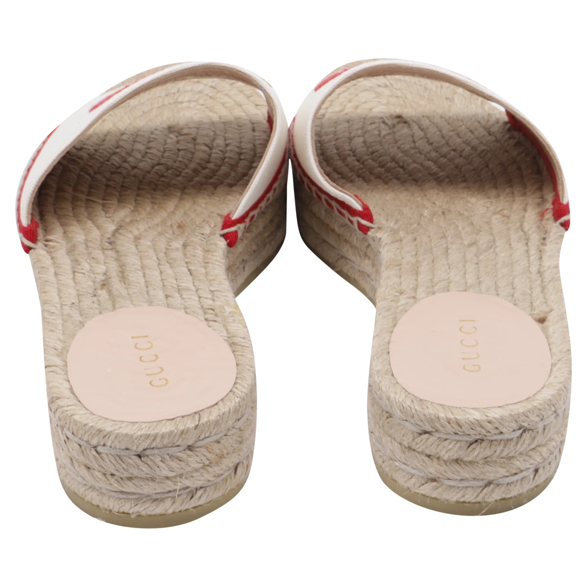 Women's Gucci Pilar GG Espadrille Slide Sandals in White Canvas - Image 5