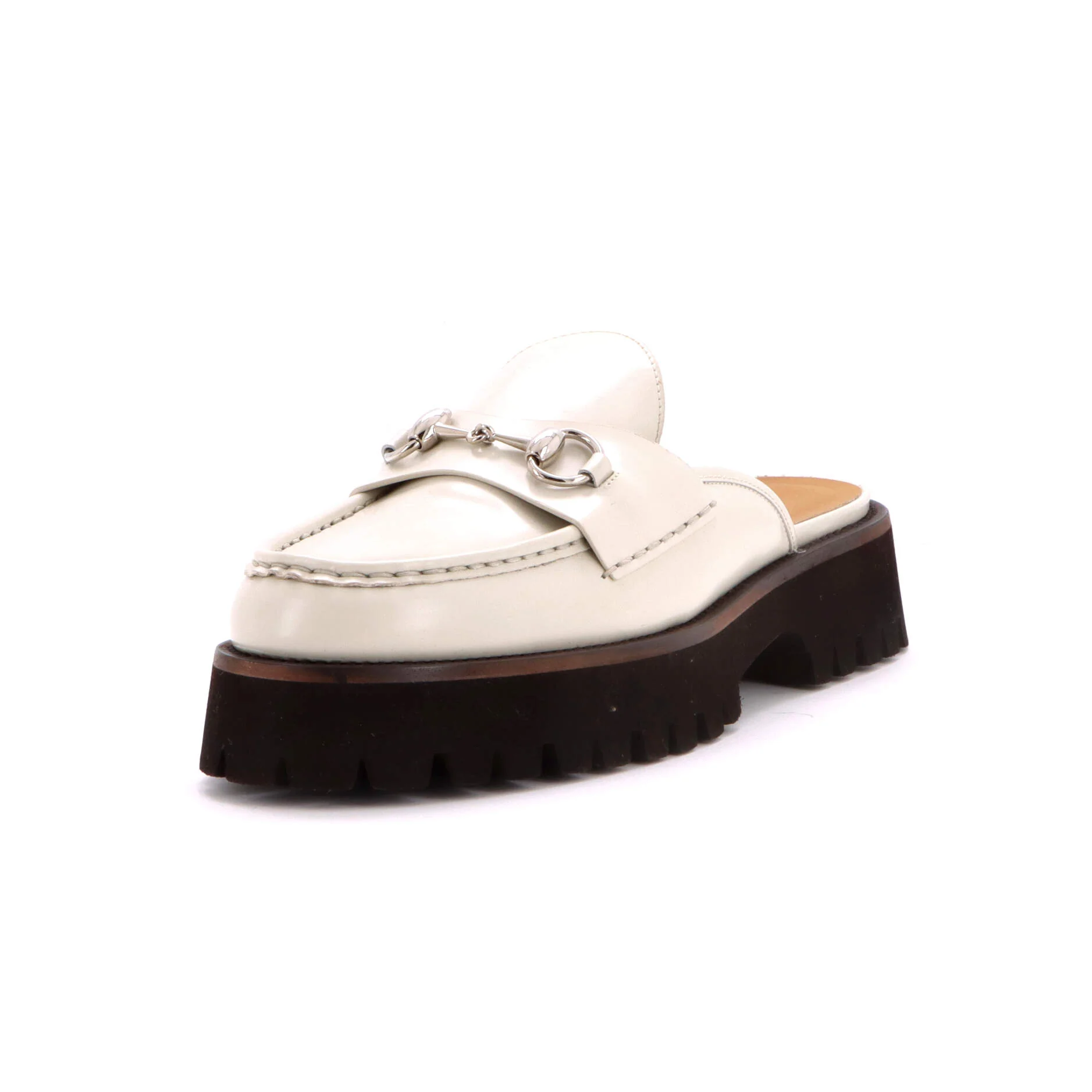 Women's Horsebit Flatform Mules Leather