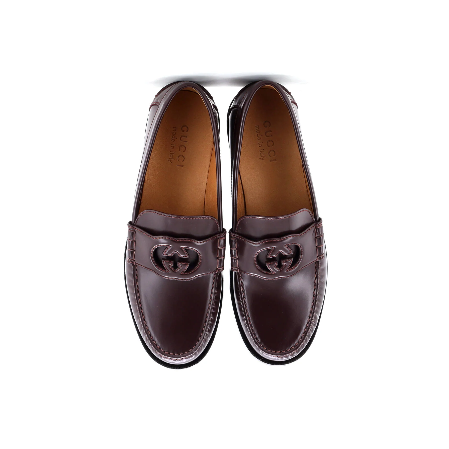 Men's Interlocking G Cutout Loafers Leather - Image 2